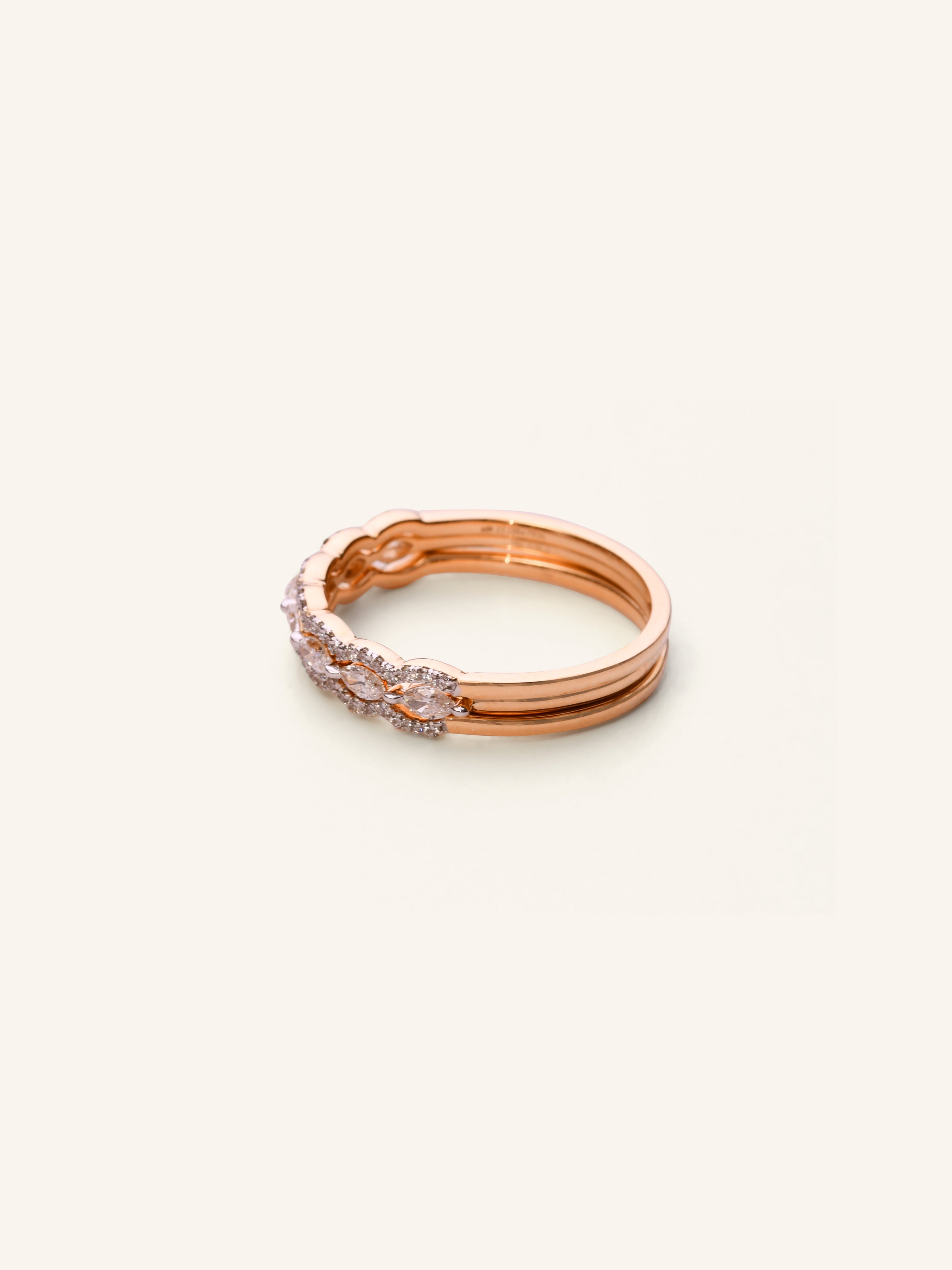18ct Gold Diamond Stack Rings - Roop Darshan