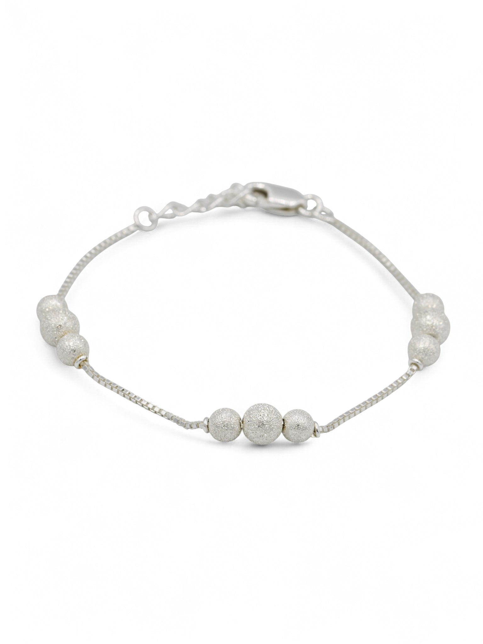 925 Sterling Silver Ball Ladies Bracelet - Roop Darshan