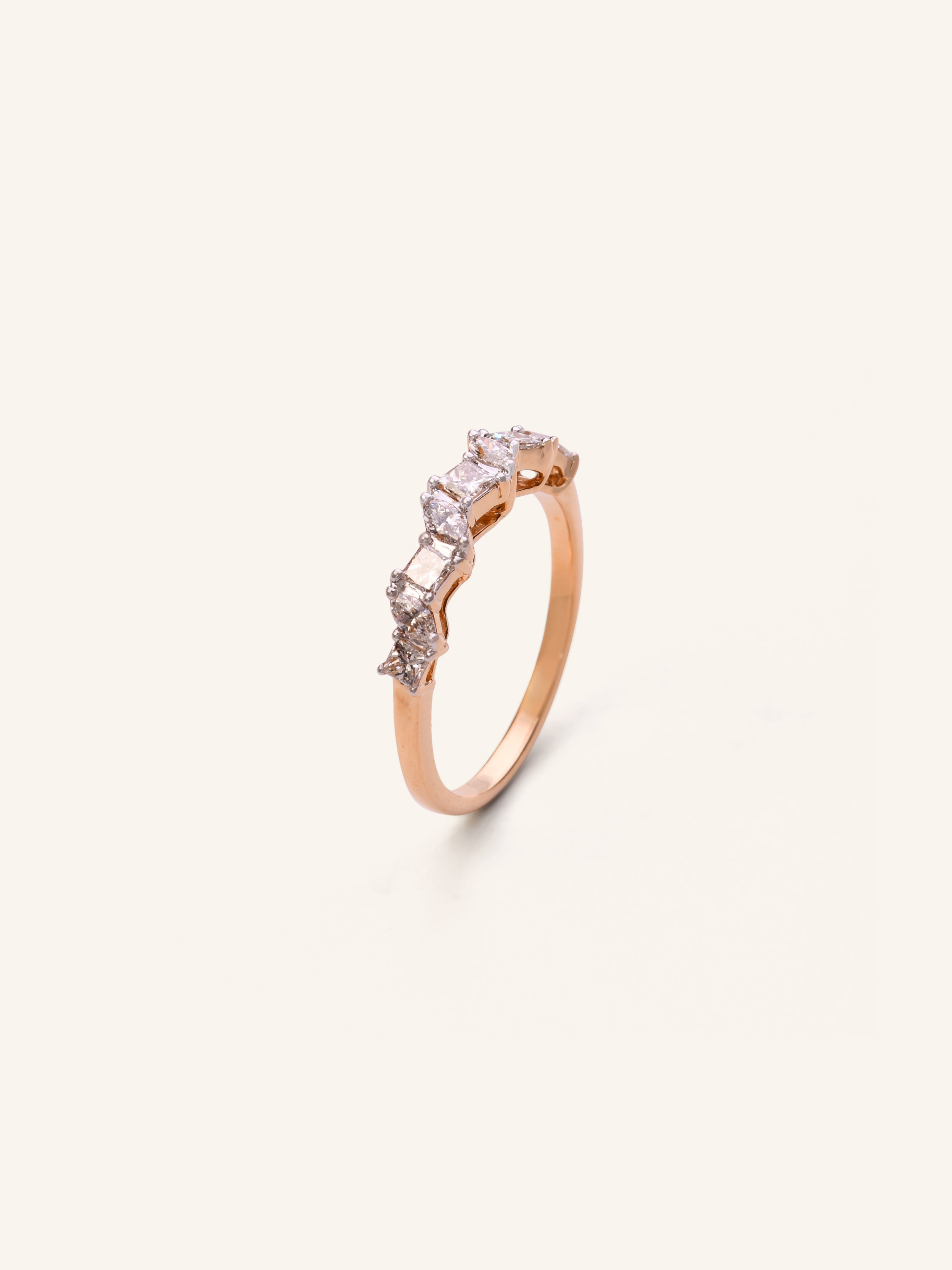 18ct Gold Dia Ladies Ring NW 2.416 GMS 9 Dia 0.57ct - Roop Darshan