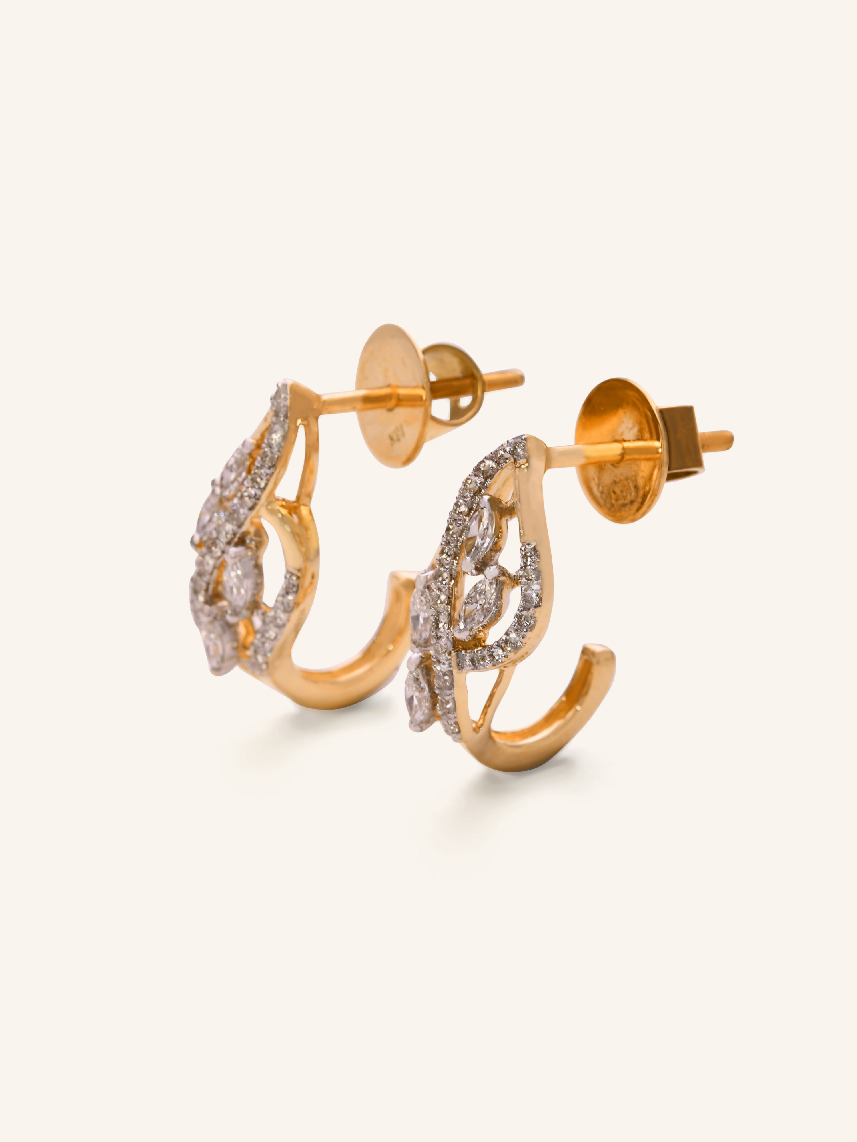 18ct Gold Diamond Stud Earring - Roop Darshan