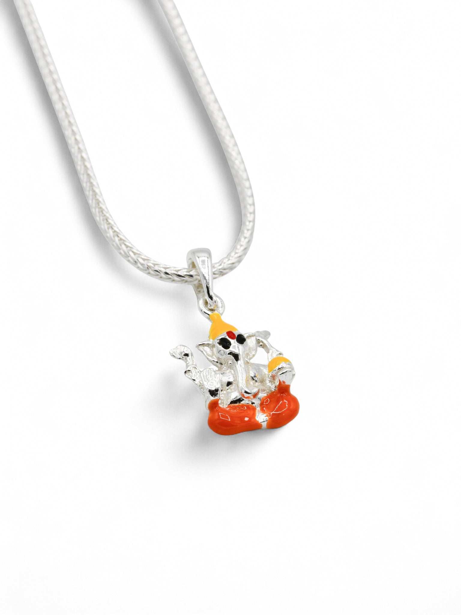 925 Sterling Silver Minakari Ganesh Pendant - Roop Darshan
