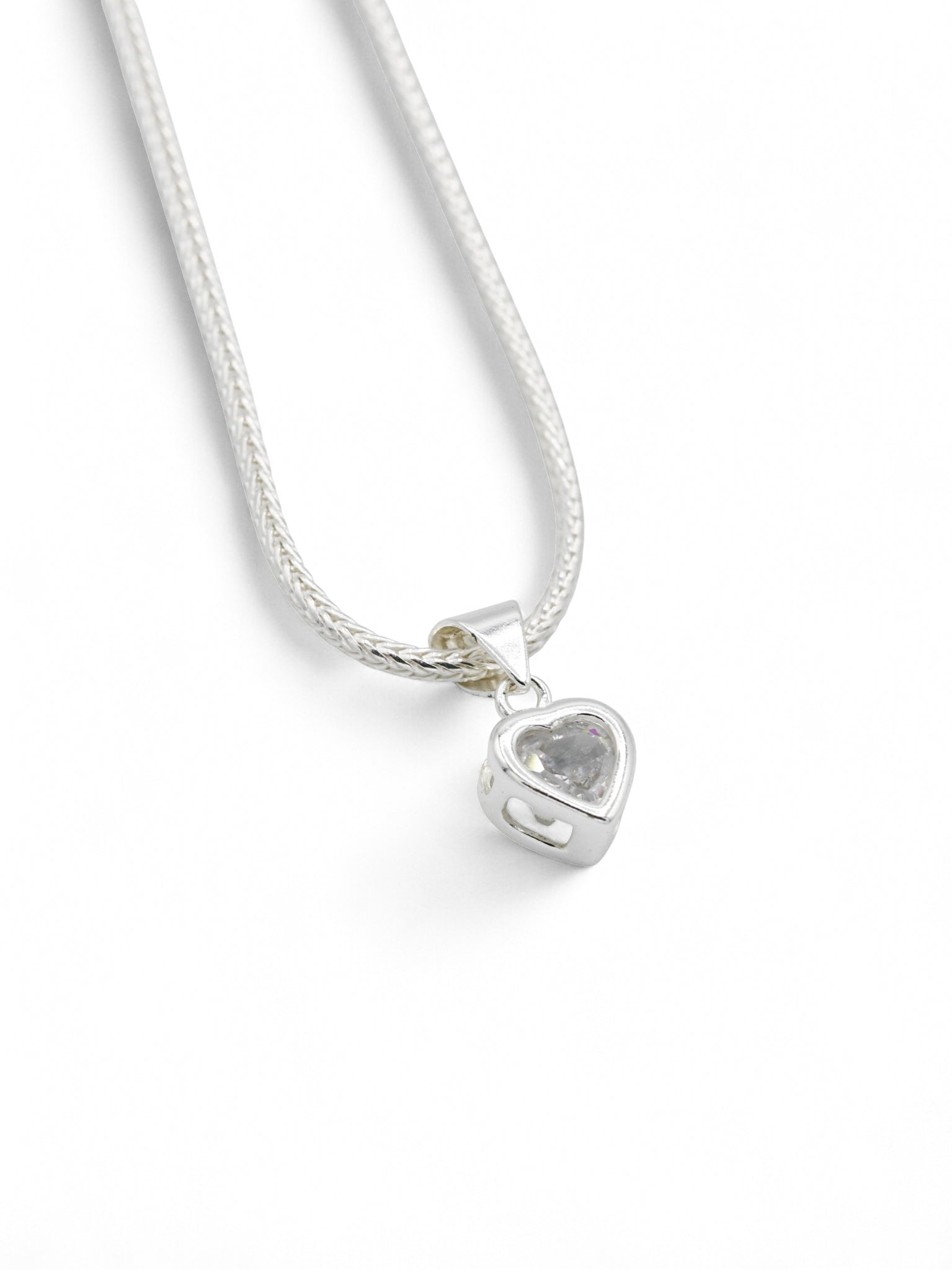 925 Sterling Silver CZ Heart Pendant - Roop Darshan