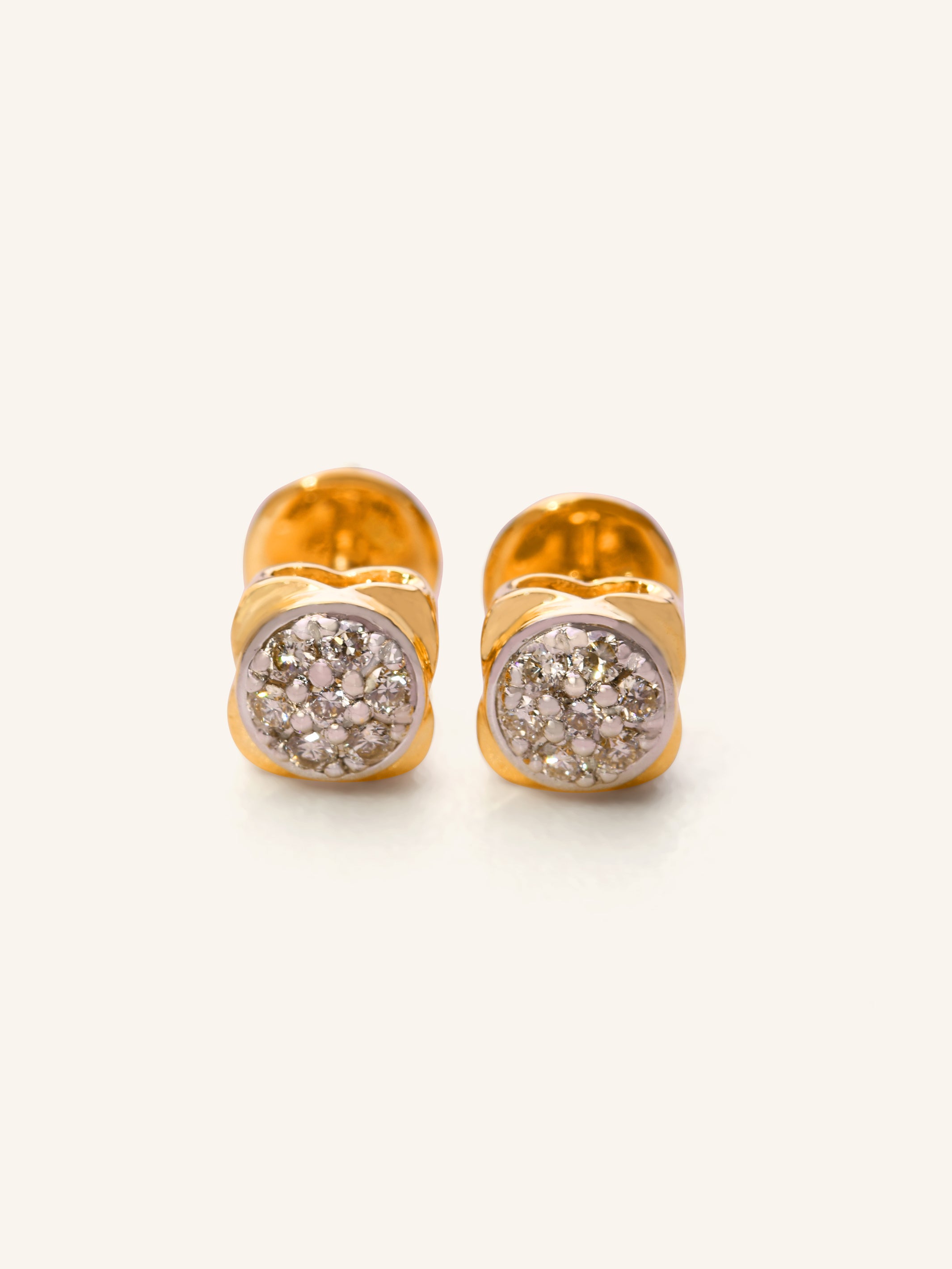 18ct Gold Diamond Stud Earrings - Roop Darshan