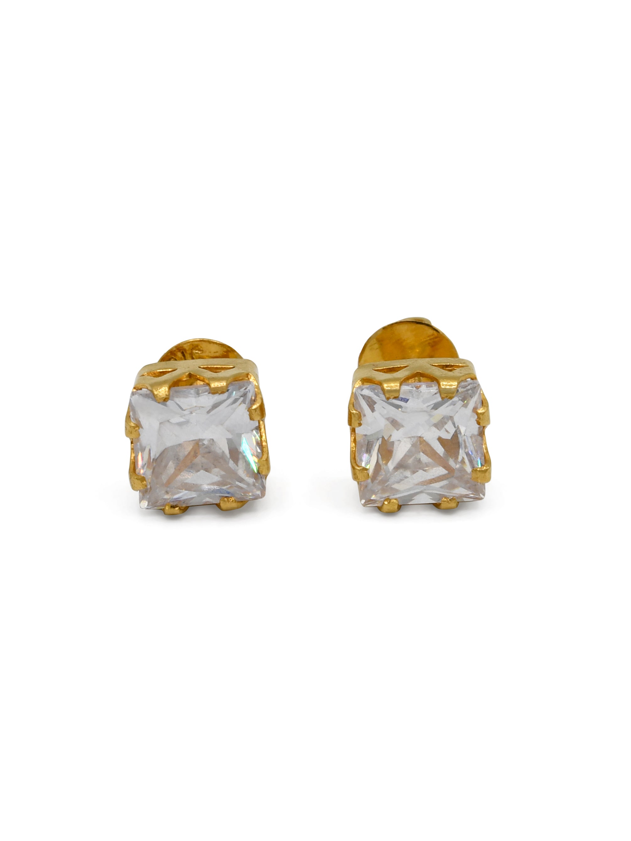 22ct Gold CZ Stud Earrings - Roop Darshan