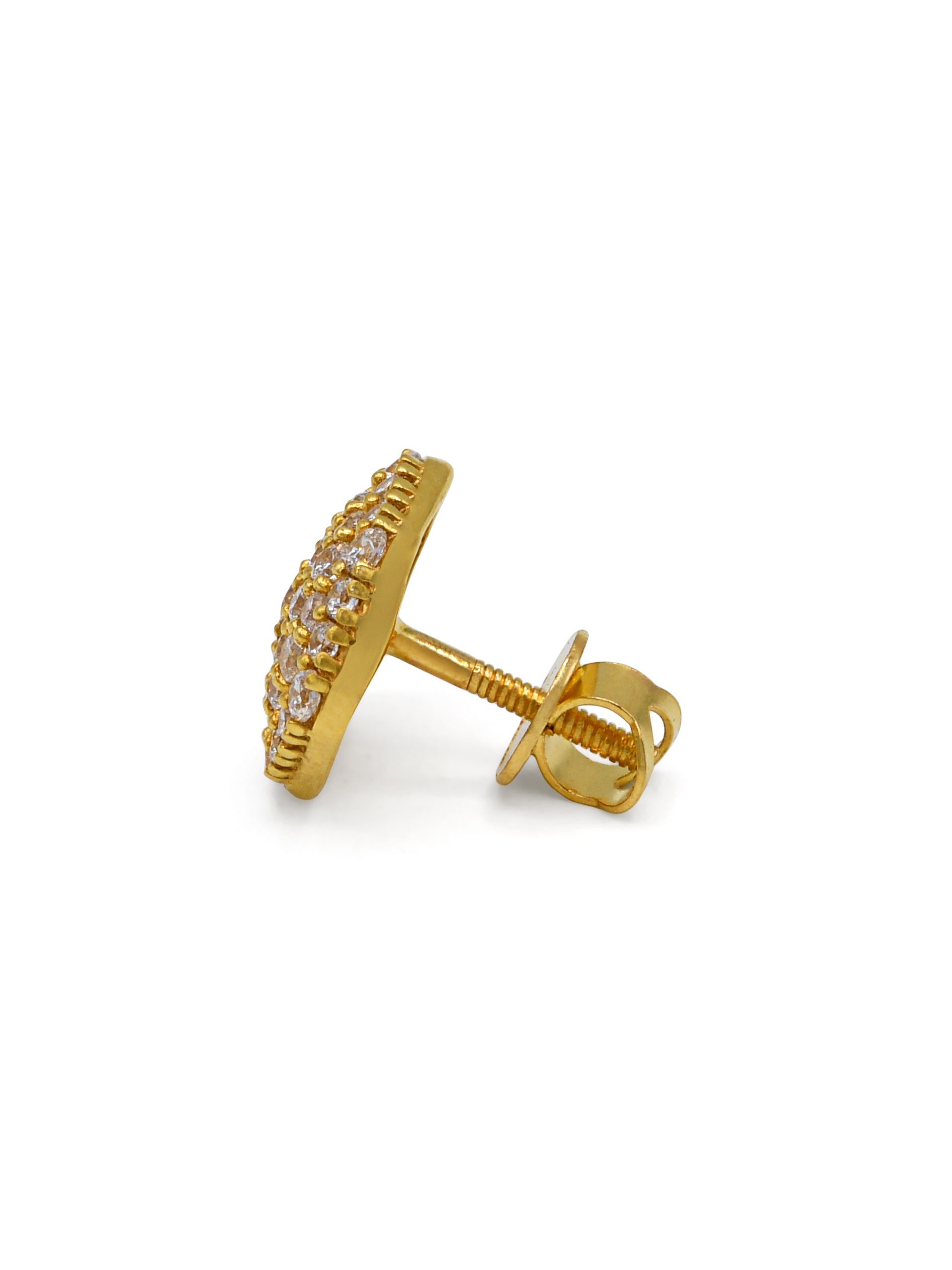 22ct Gold CZ Stud Earrings - Roop Darshan