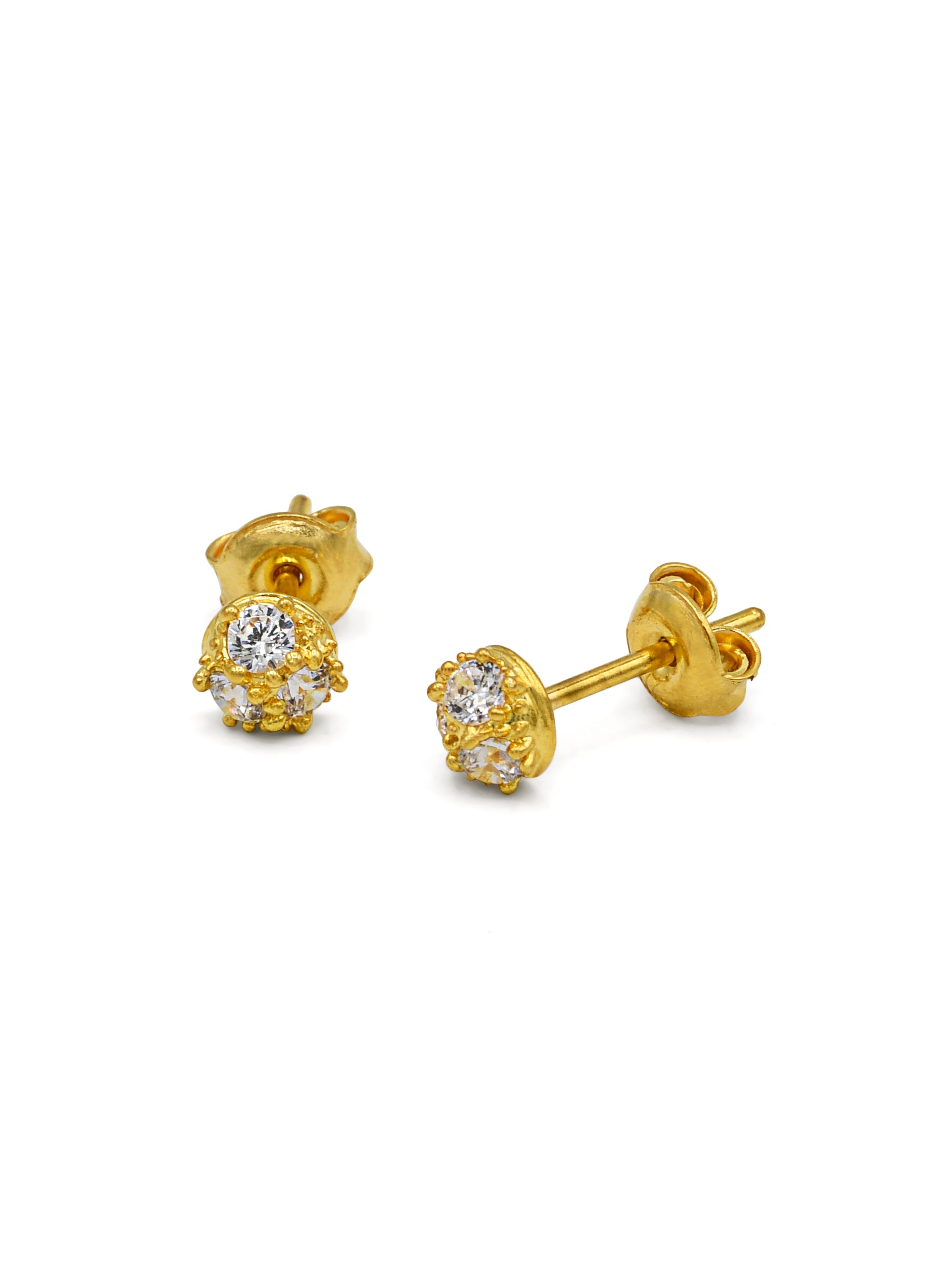 22ct Gold CZ Stud Earrings - Roop Darshan
