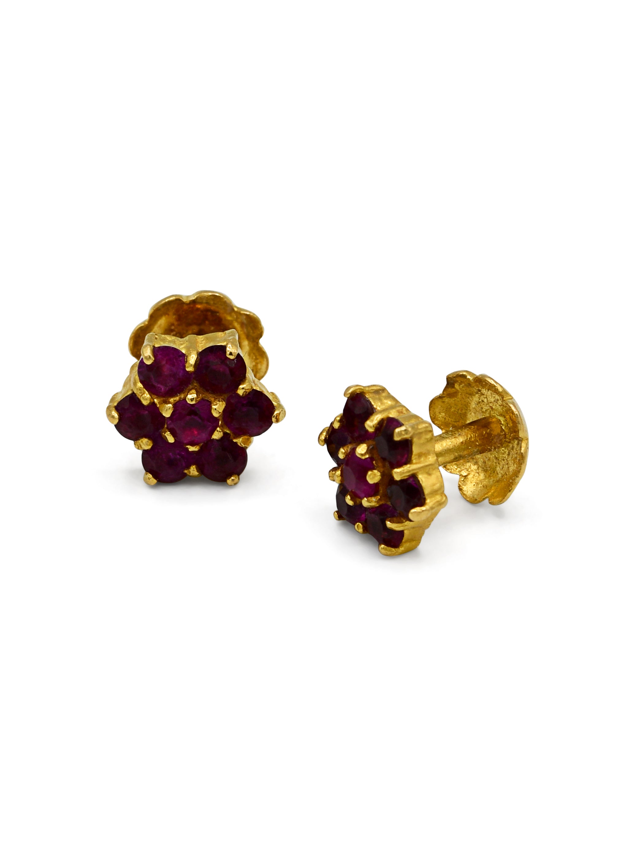 22ct Gold Pink CZ Stud Earrings