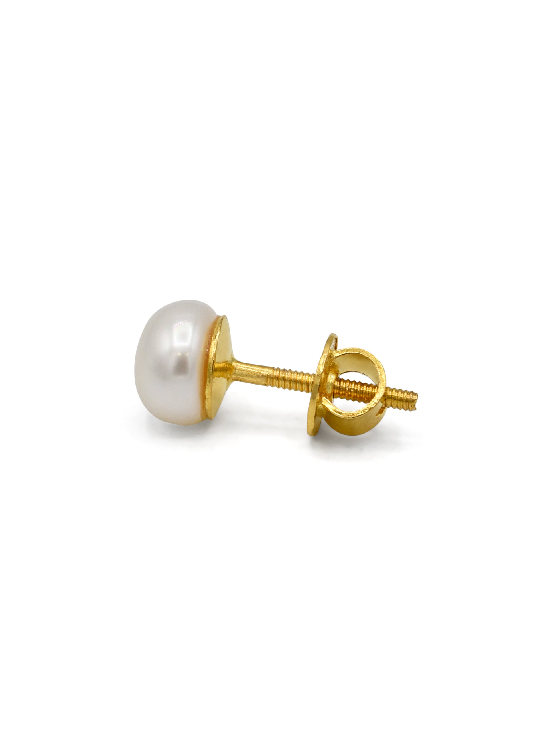 22ct Gold Pearl Stud Earrings - Roop Darshan