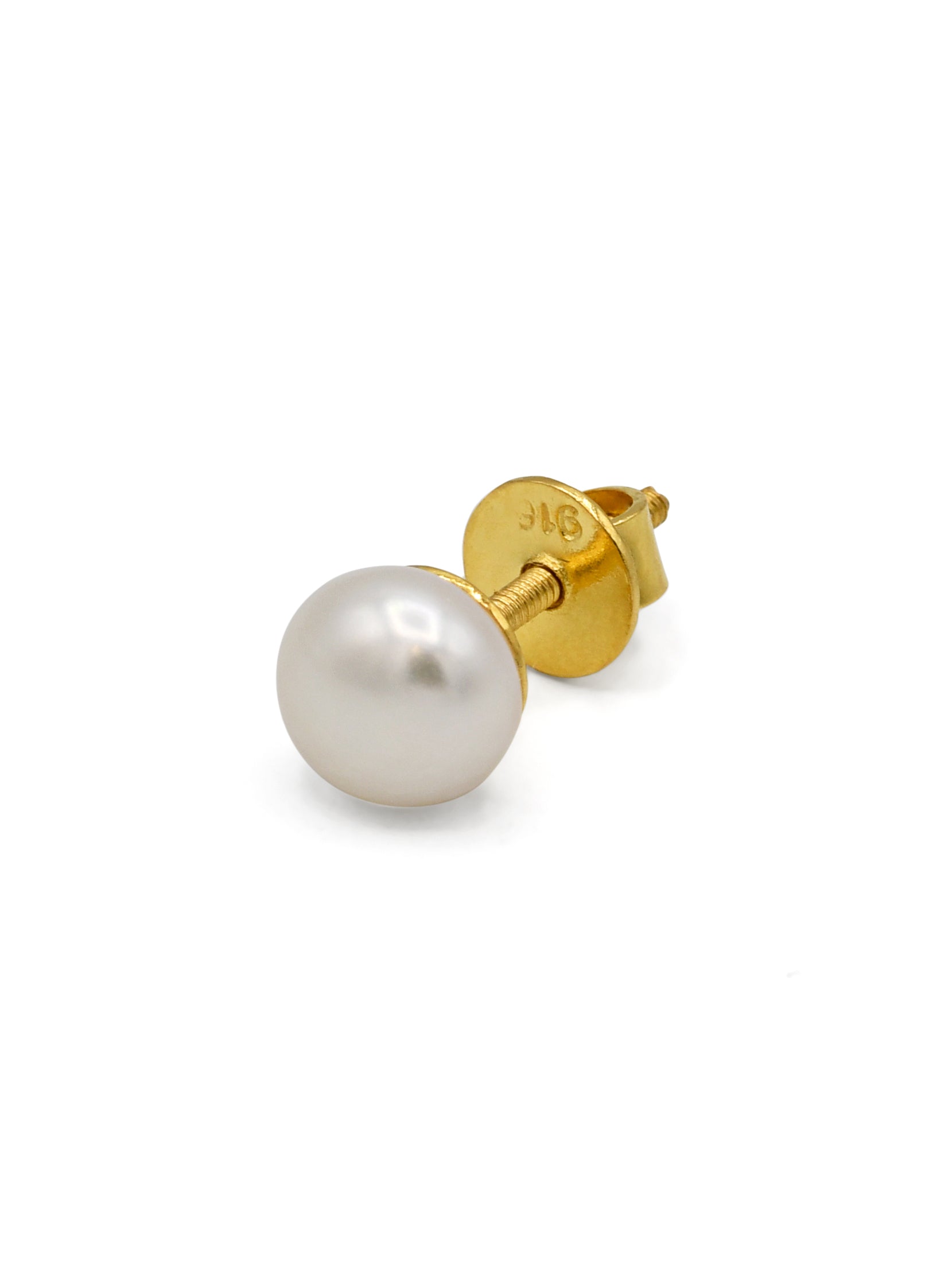 22ct Gold Pearl Stud Earrings - Roop Darshan