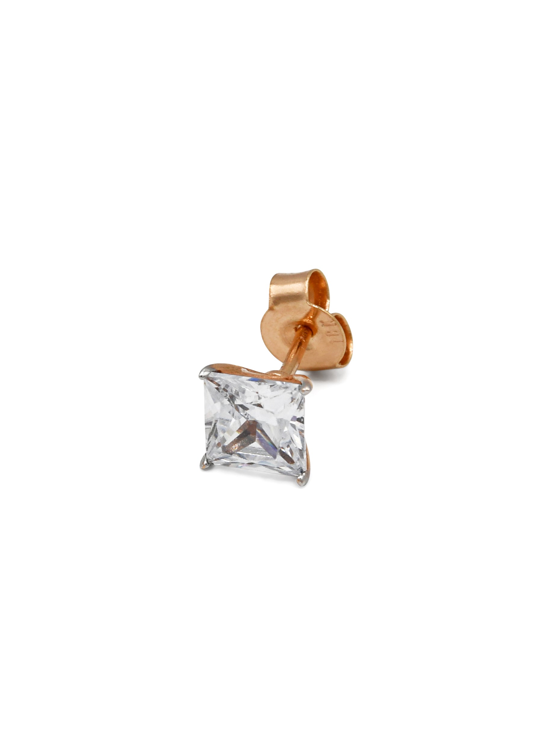 18ct Rose Gold CZ Stud Earrings