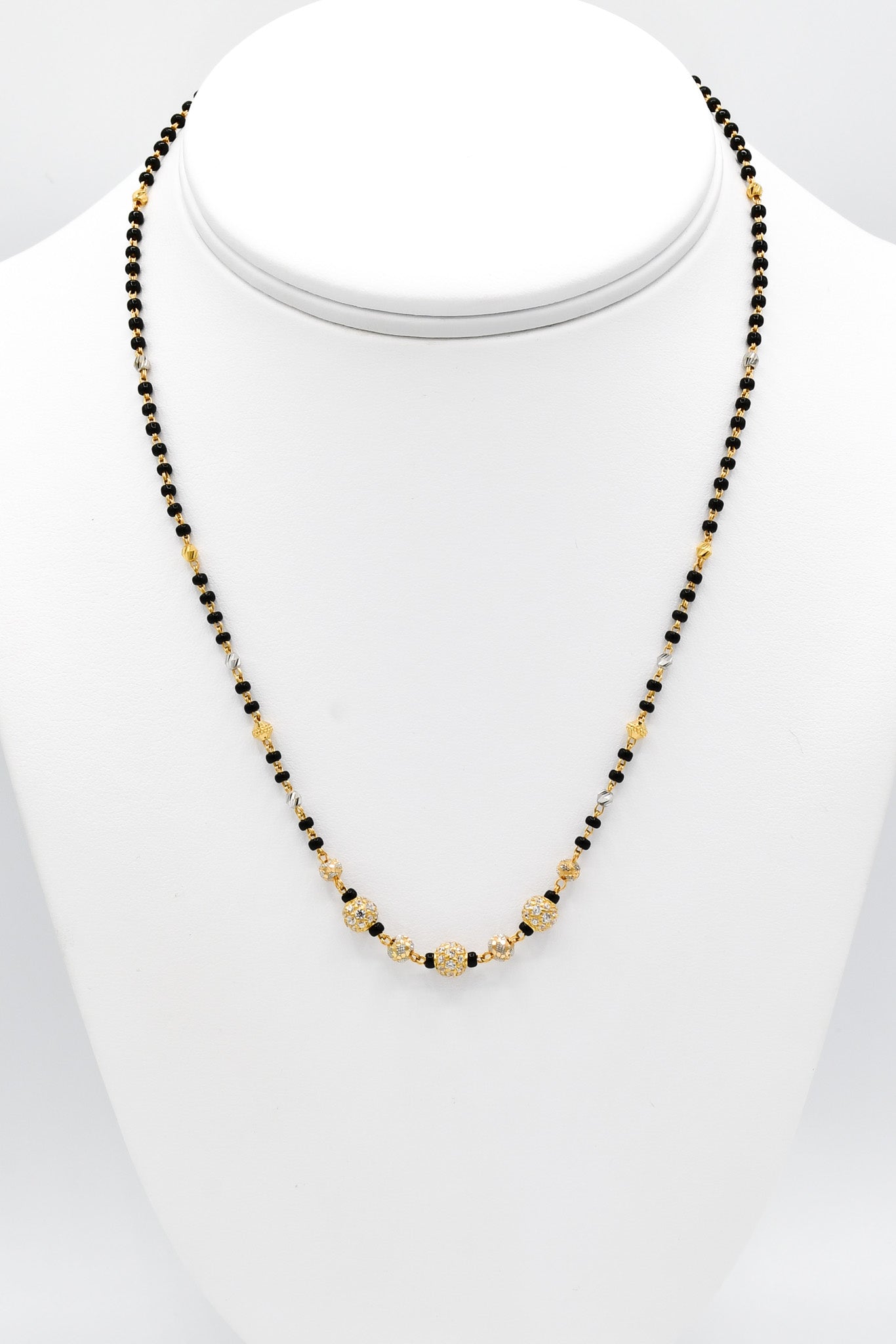 22ct Gold CZ Ball Mangal Sutra - Roop Darshan