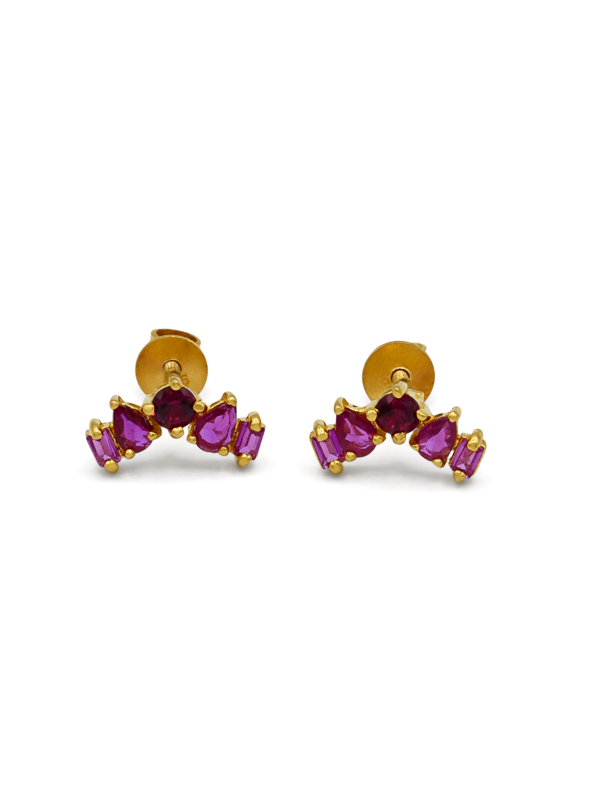 22ct Gold Pink CZ Stud Earrings