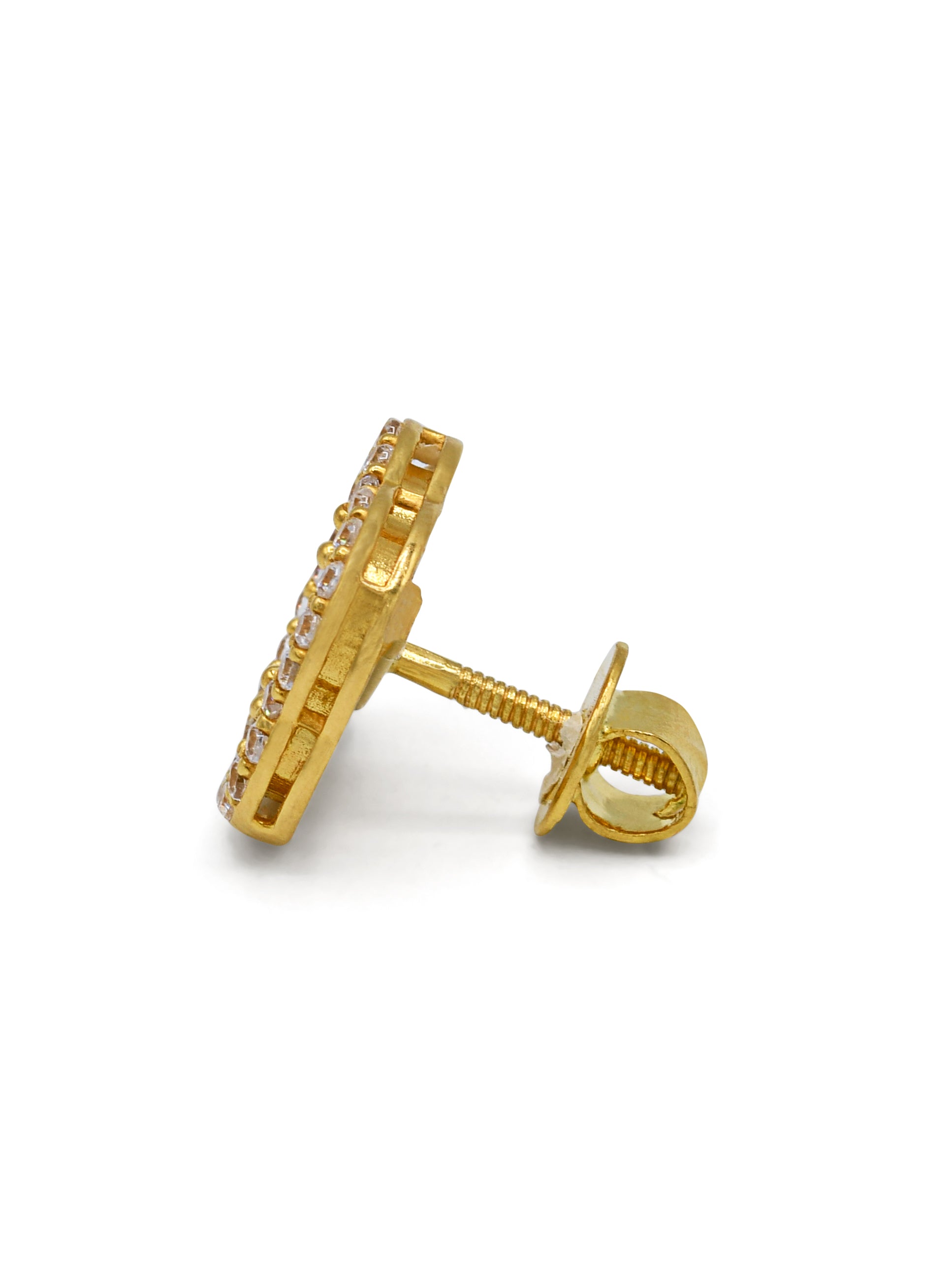 22ct Gold CZ Pearl Stud Earrings