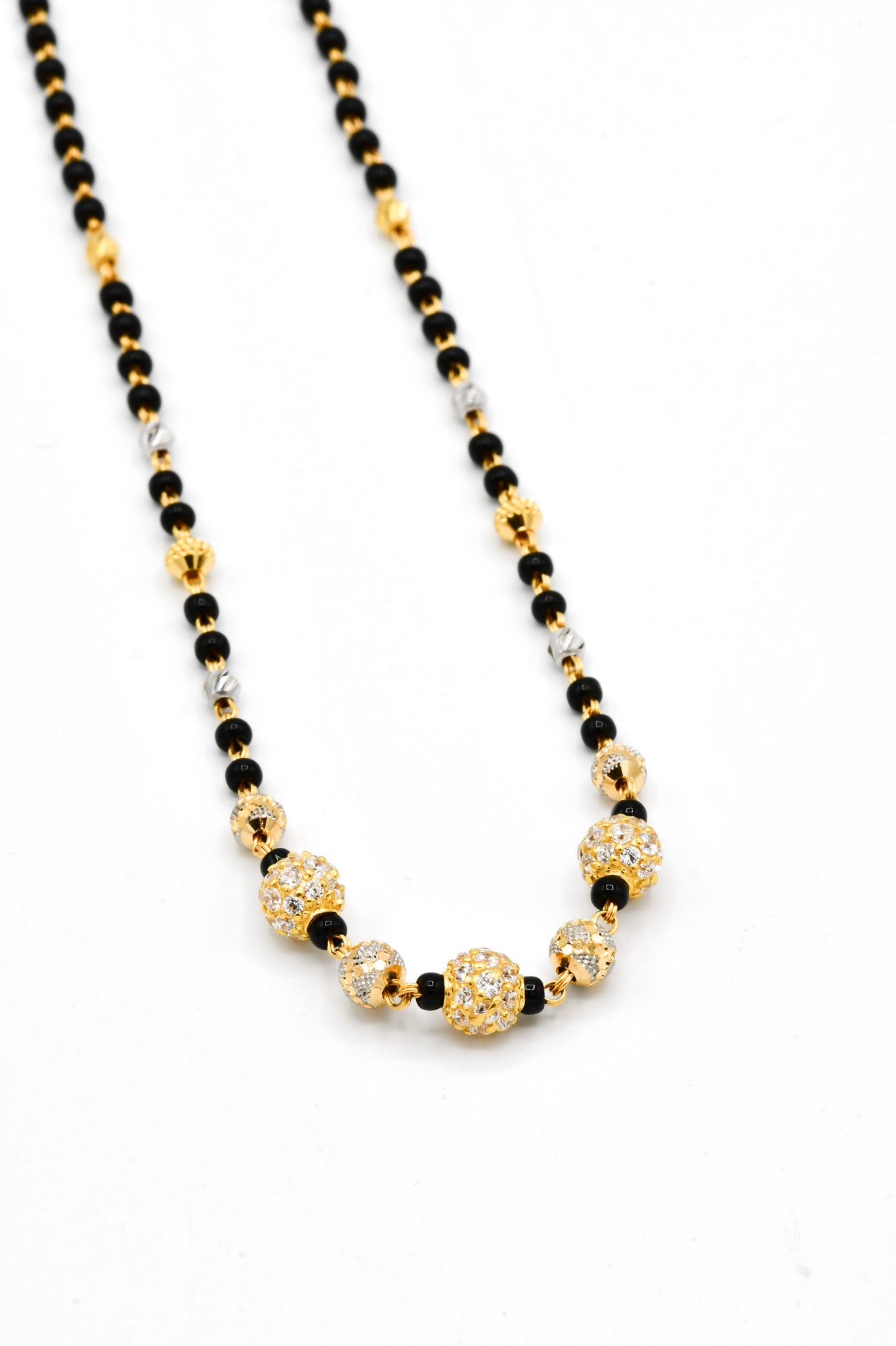 22ct Gold CZ Ball Mangal Sutra - Roop Darshan