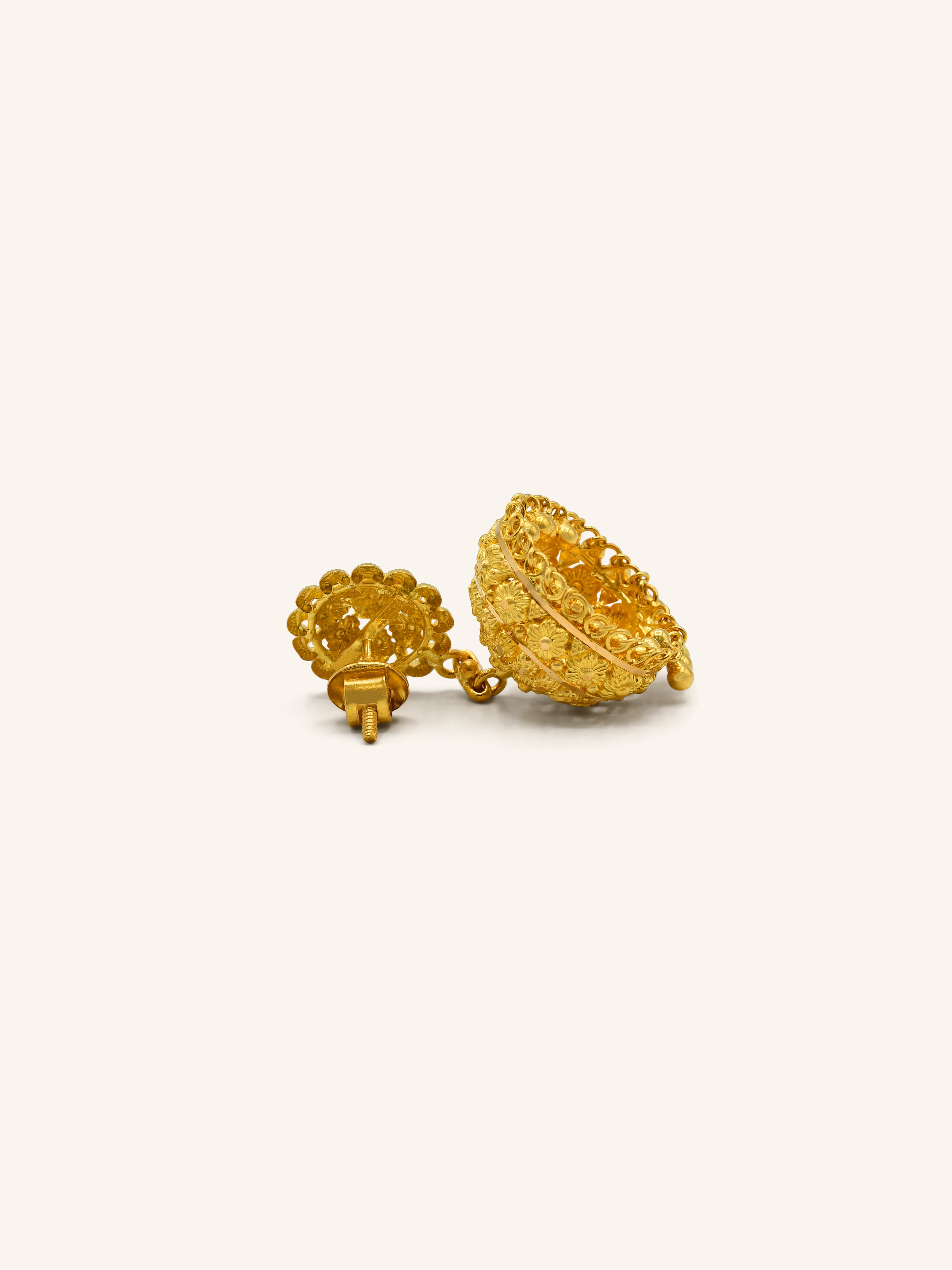 22ct Gold Jhumki Earring - Roop Darshan