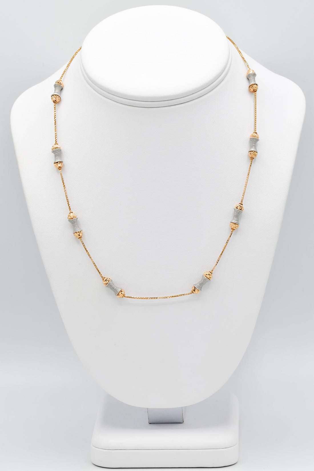 18ct Rose Gold Two Tone Fancy Chain - Roop Darshan