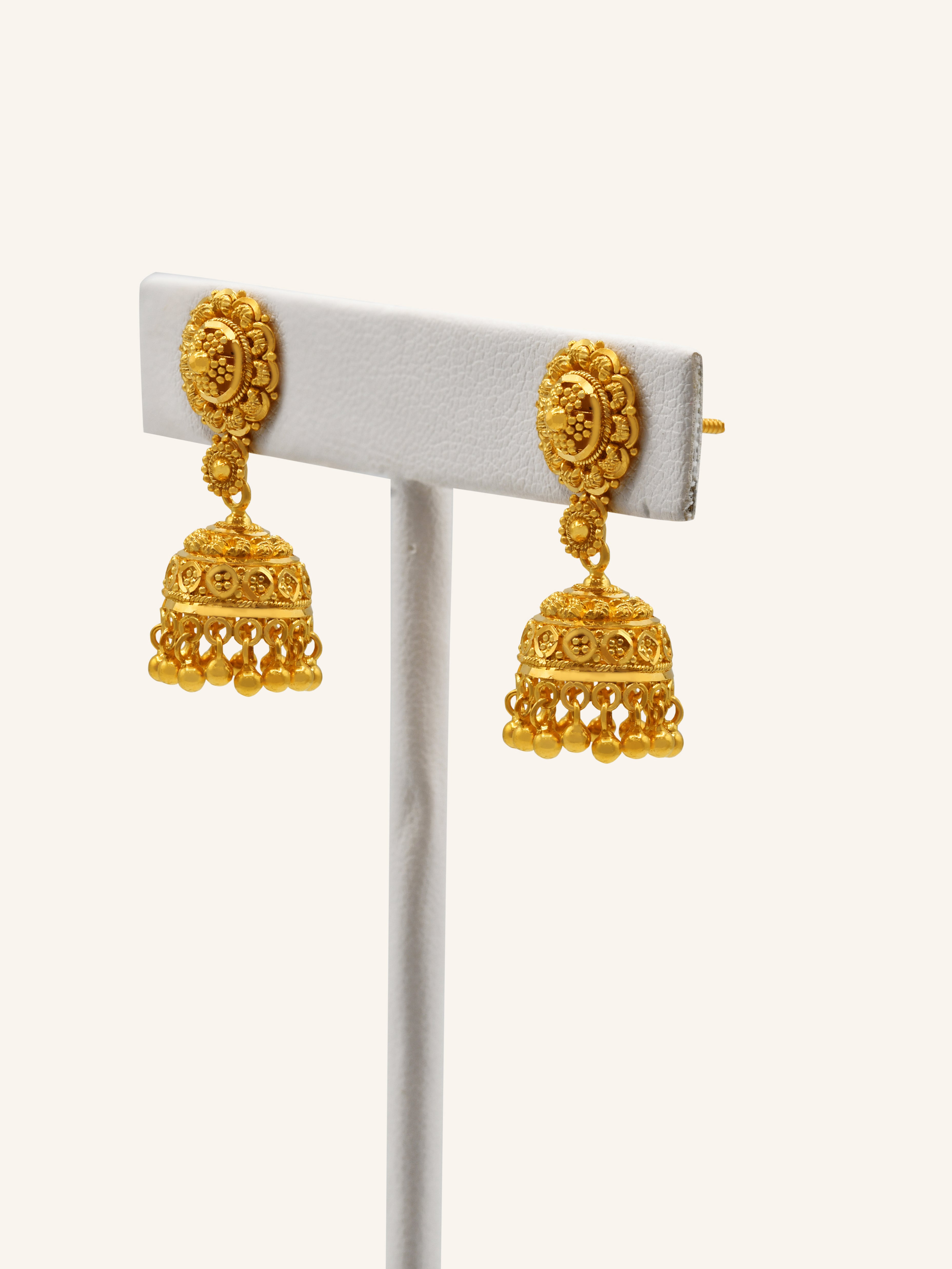 22ct Gold Jhumki Earring 7.47 GMS - Roop Darshan