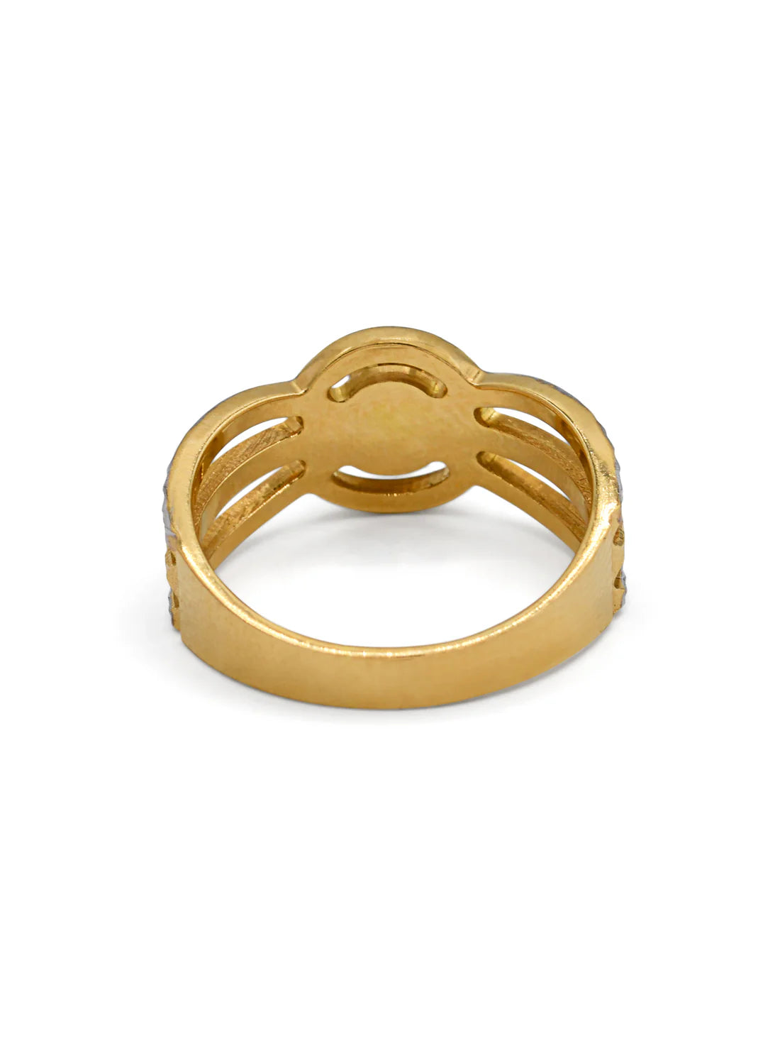 22ct Gold Two Tone CZ Ladies Ring