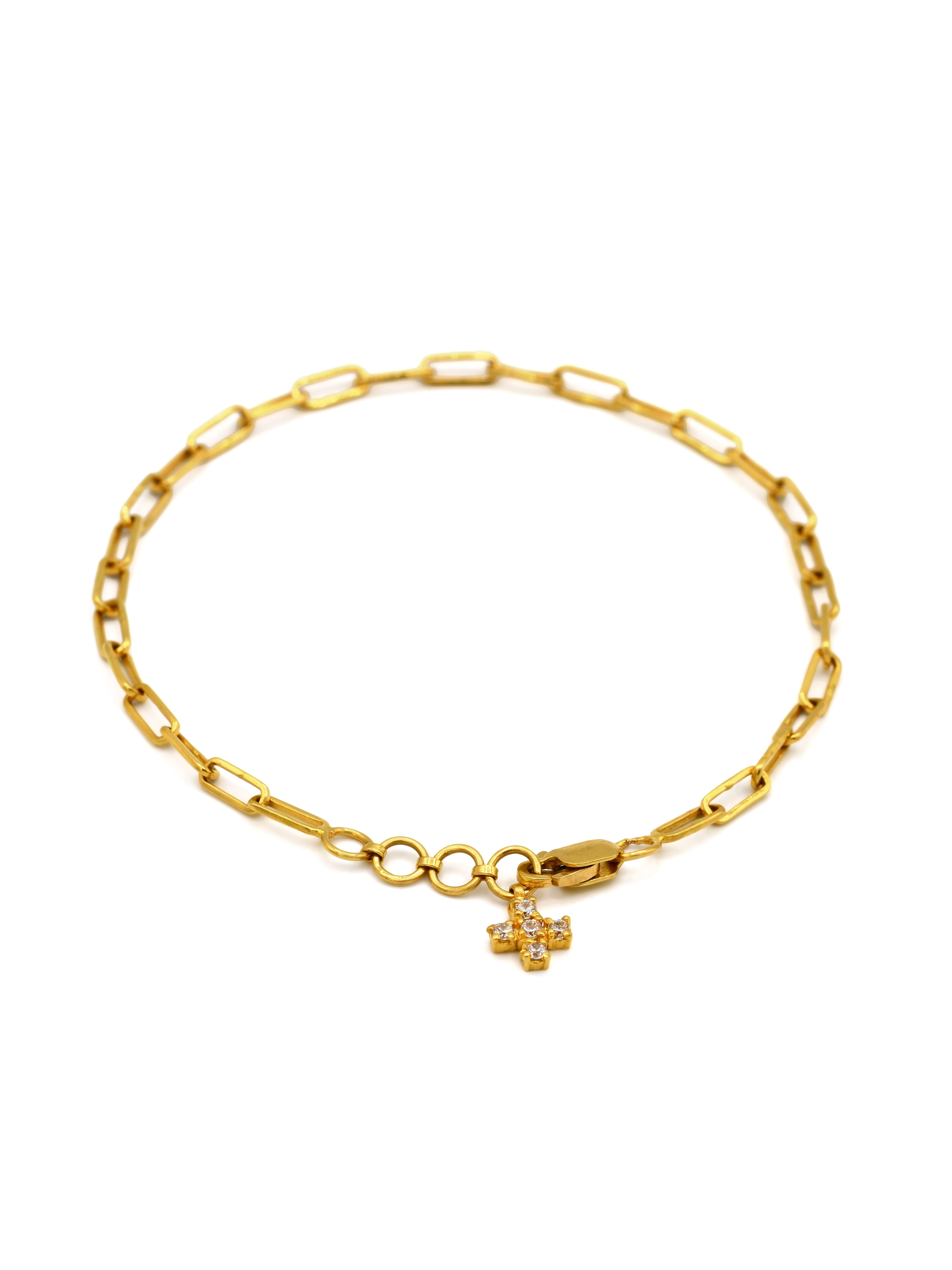 22ct Gold Paperclip Ladies Bracelet