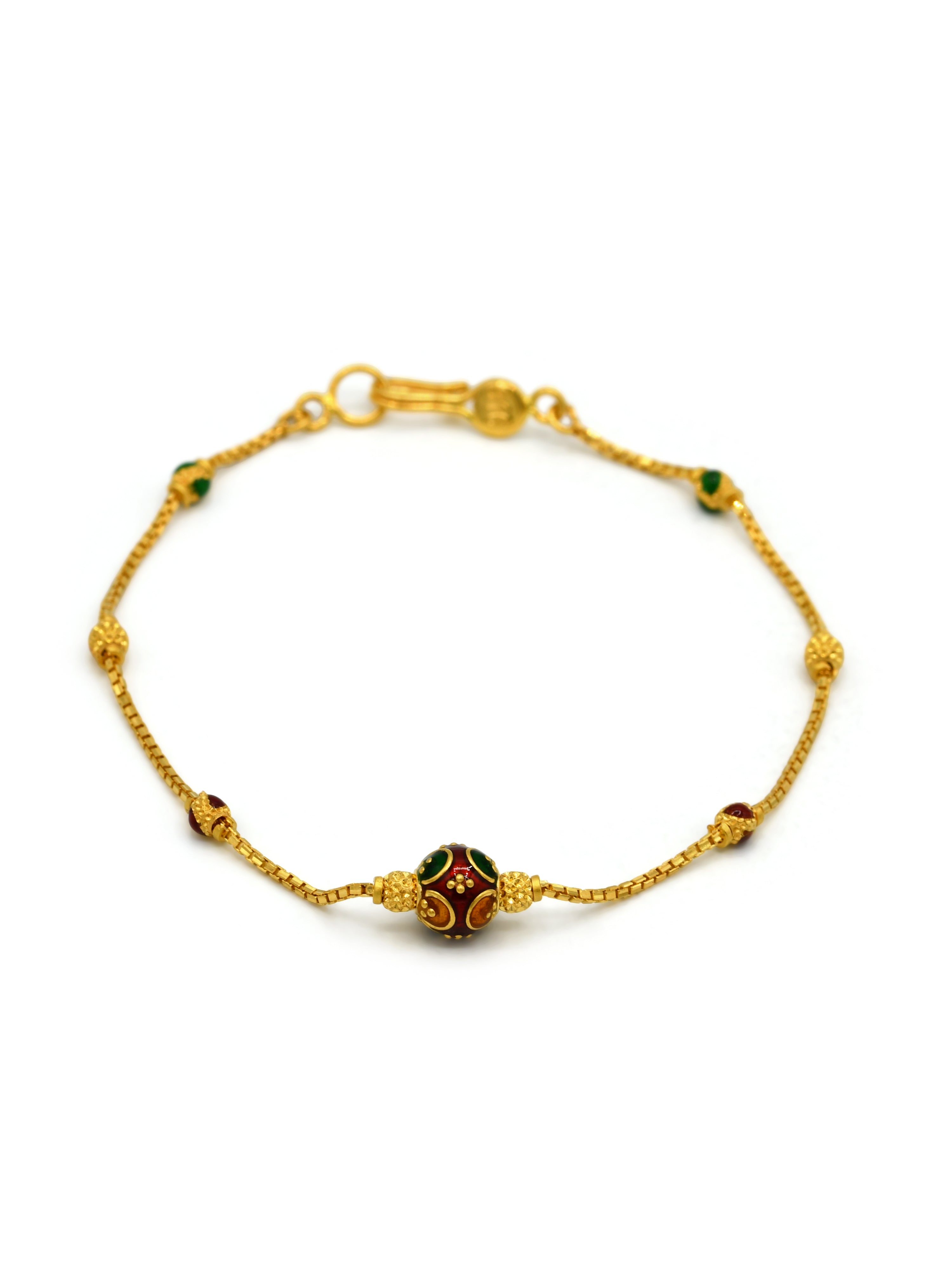 22ct Gold Minakari Ball Ladies Bracelet - Roop Darshan