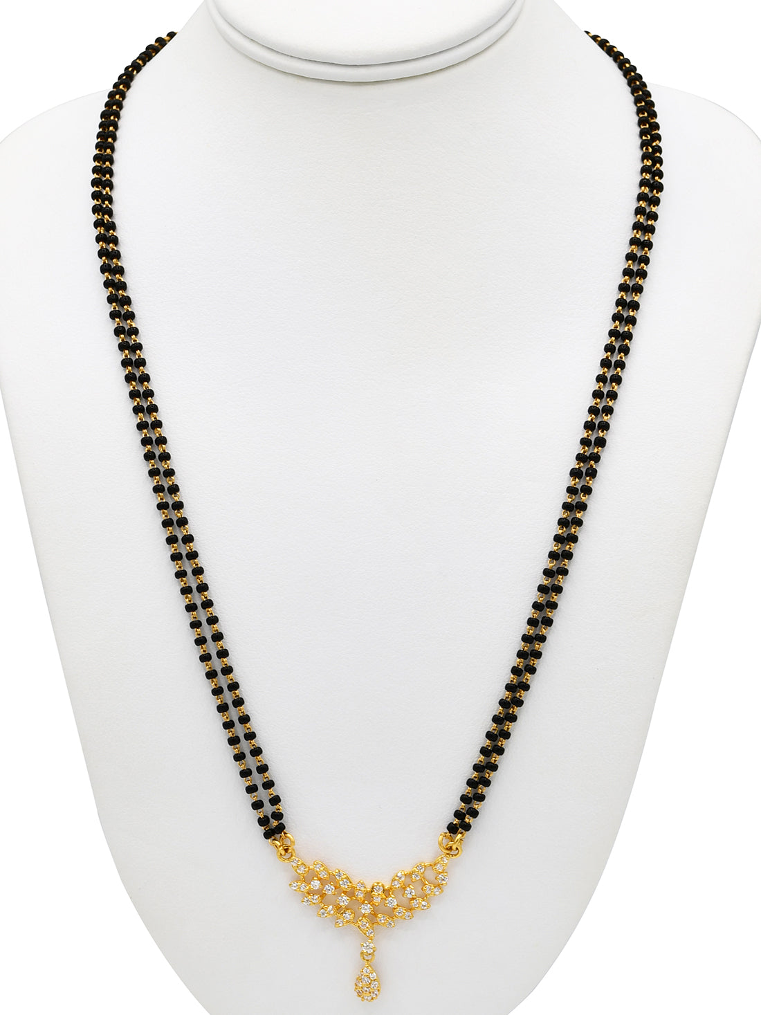 22ct Gold CZ 2 Row Mangal Sutra