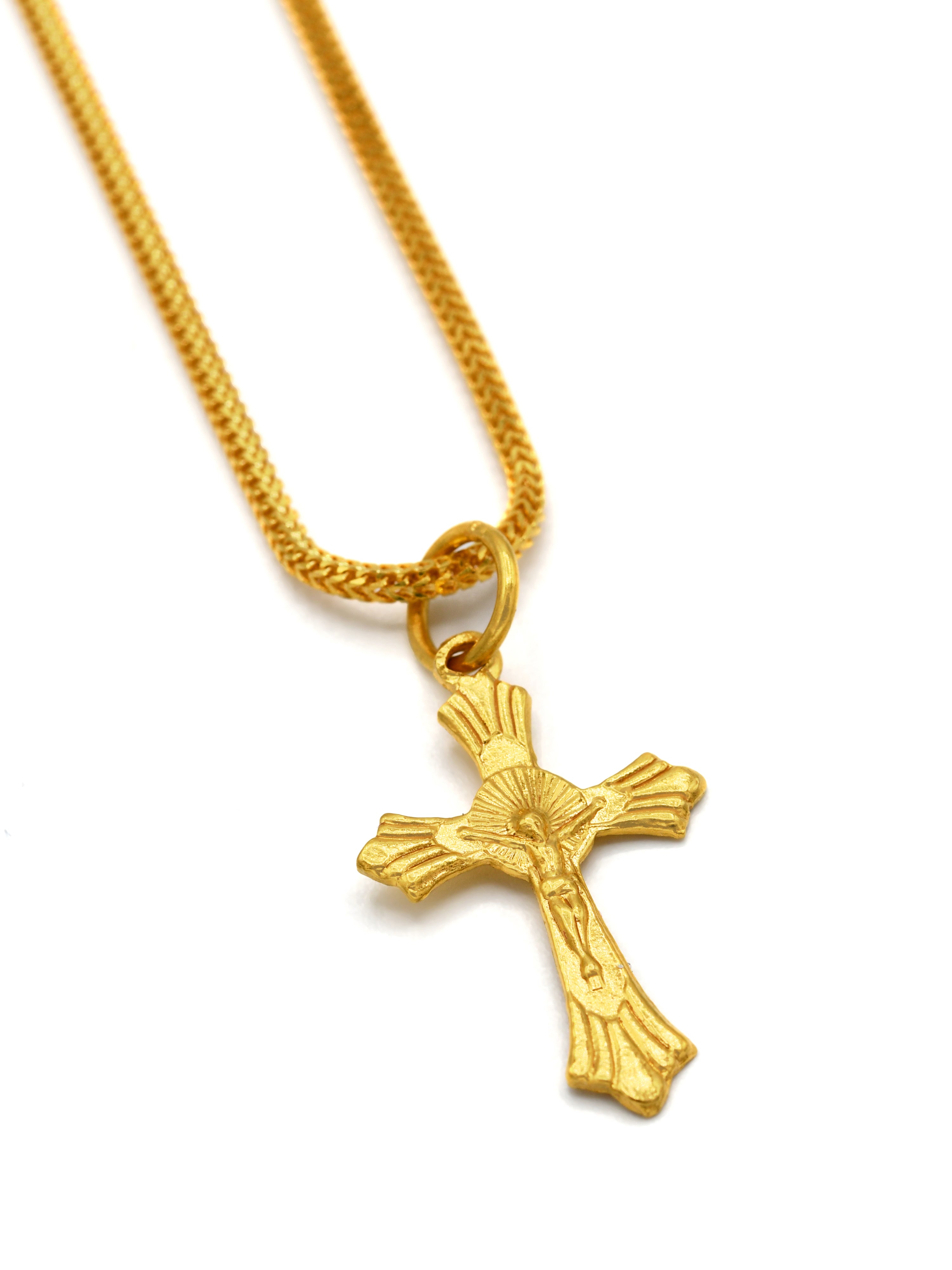 22ct Gold Crucifix Cross Pendant - Roop Darshan