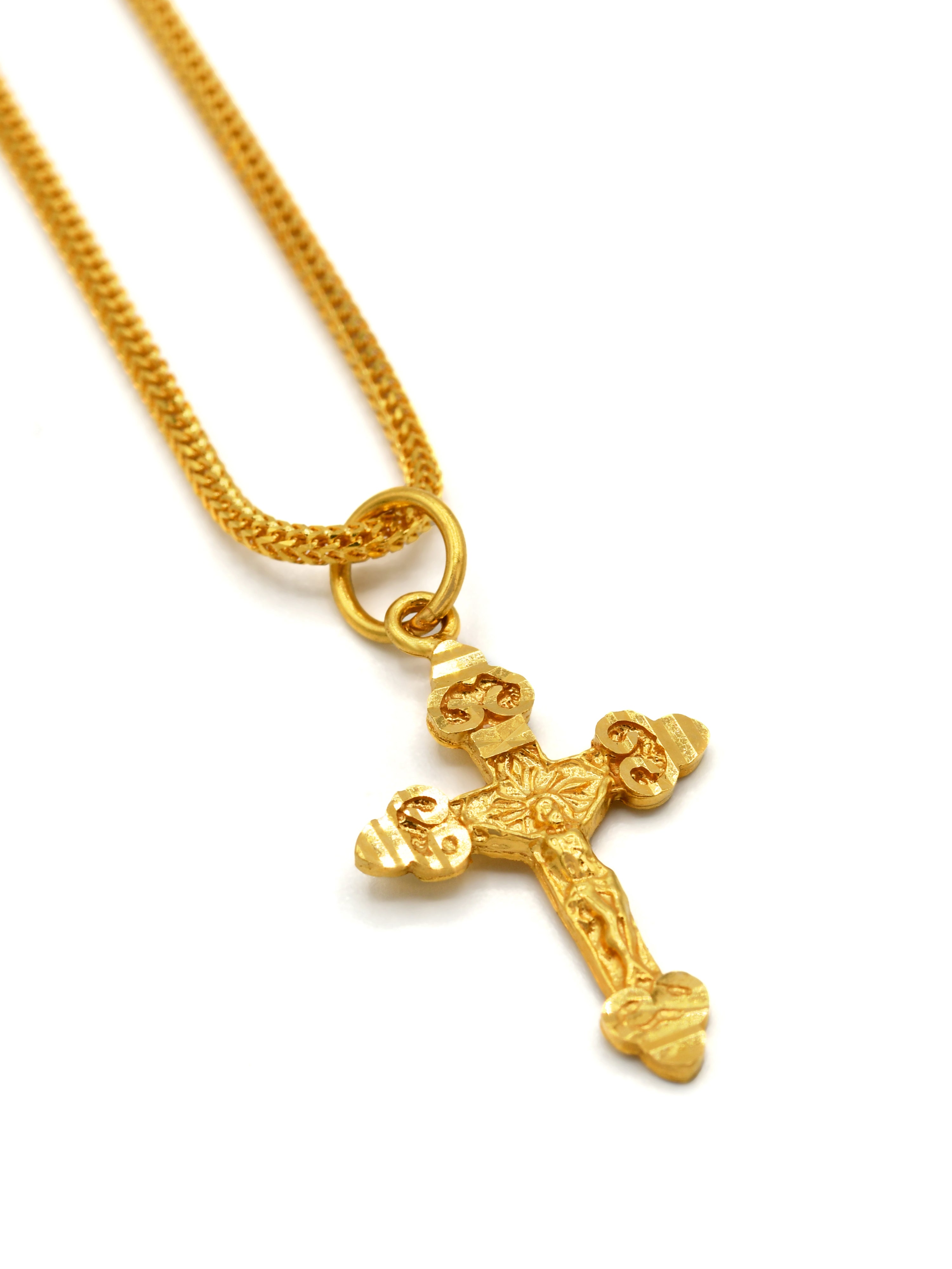 22ct Gold Crucifix Cross Pendant - Roop Darshan