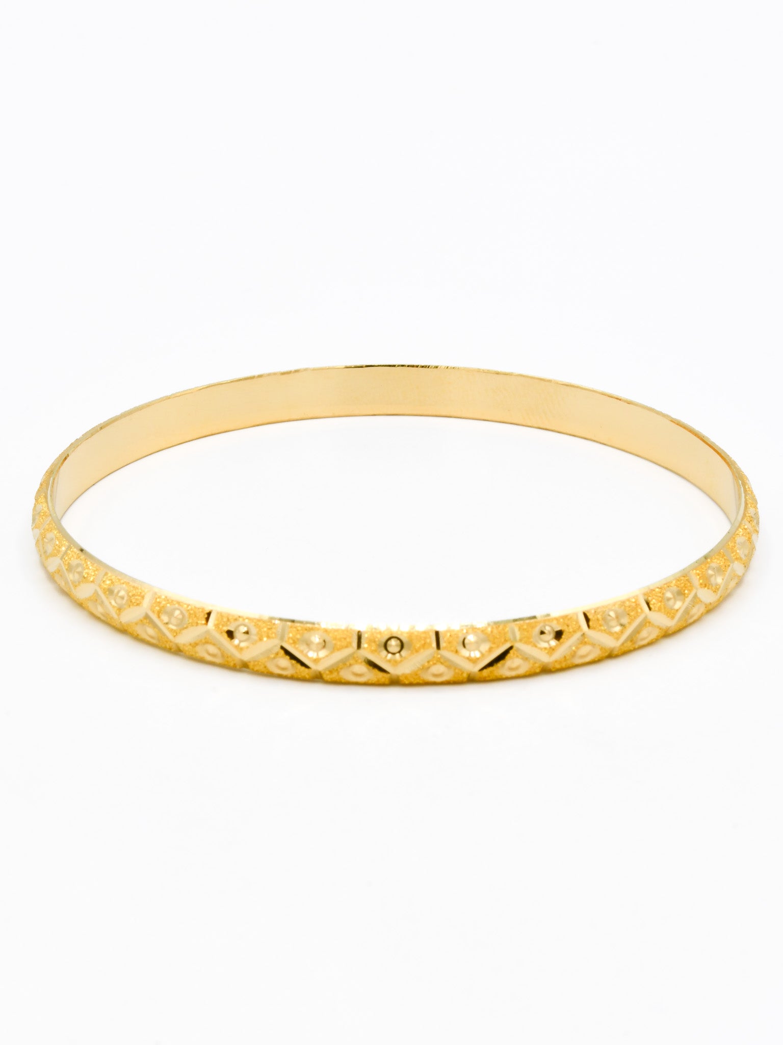 22ct Gold Sand Blast Design pair Bangle - Roop Darshan