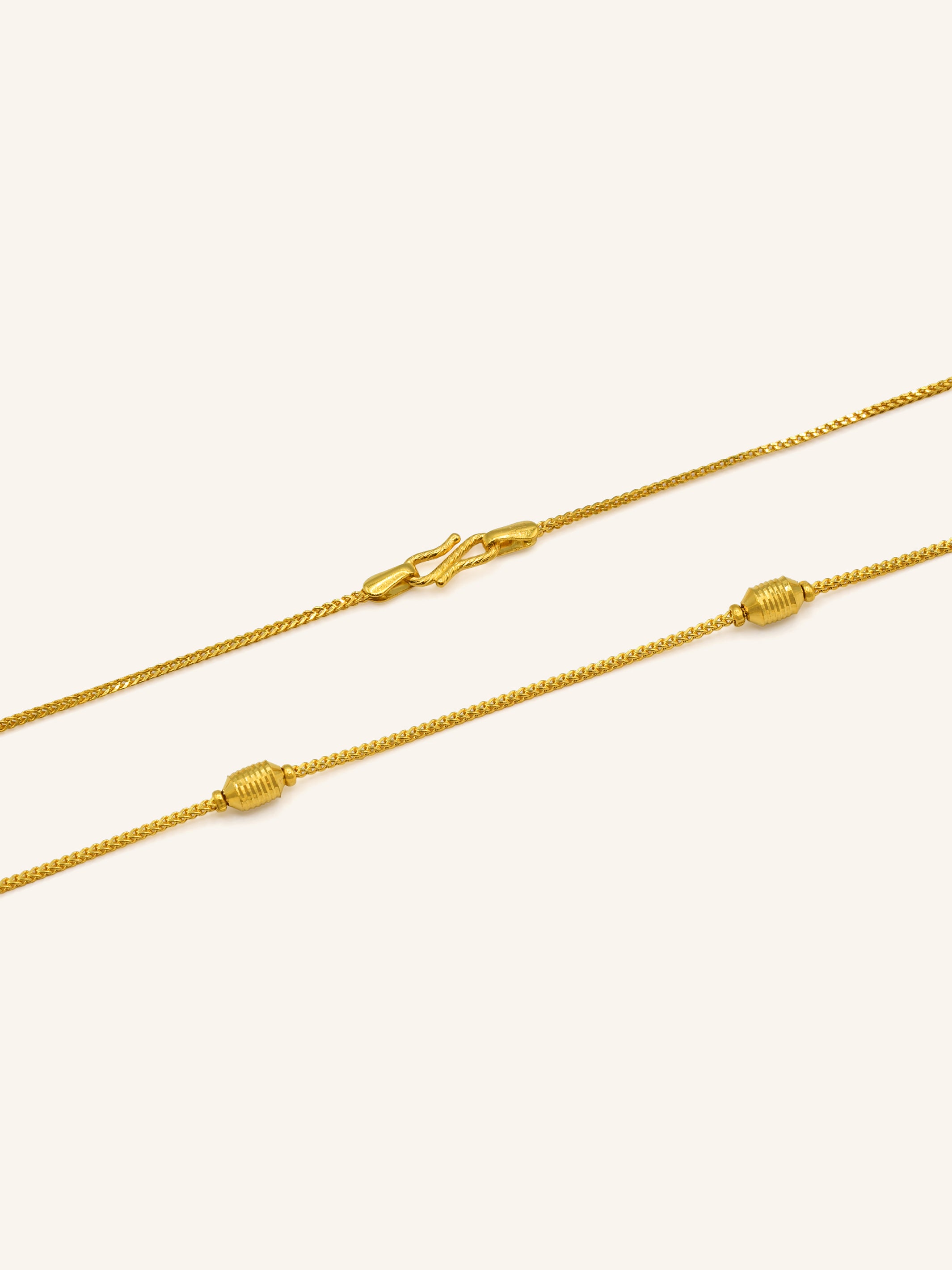 22ct Gold Two Tone Ball Fancy Chain - Roop Darshan