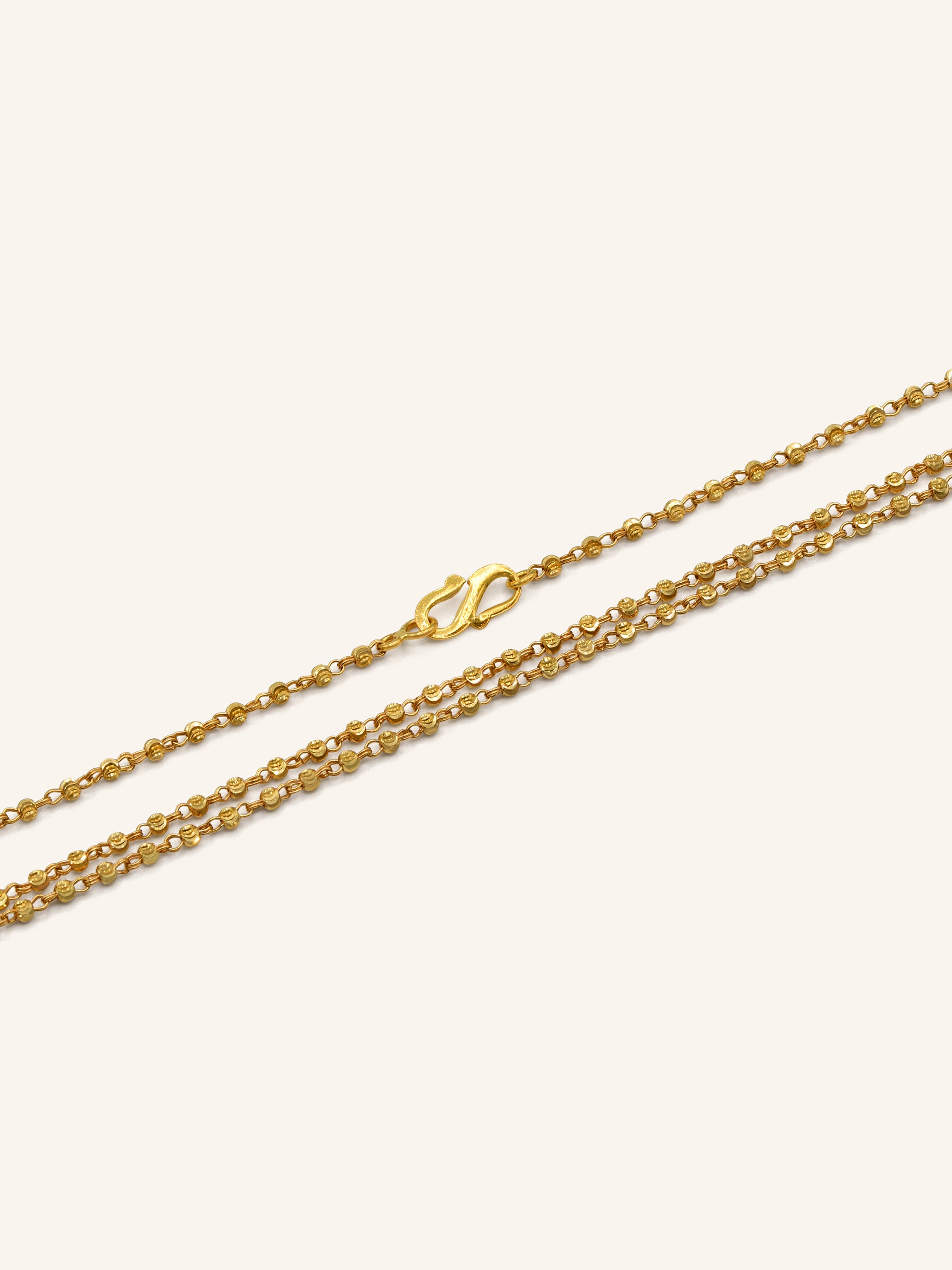 22ct Gold Ball 2 Row Fancy Chain - Roop Darshan