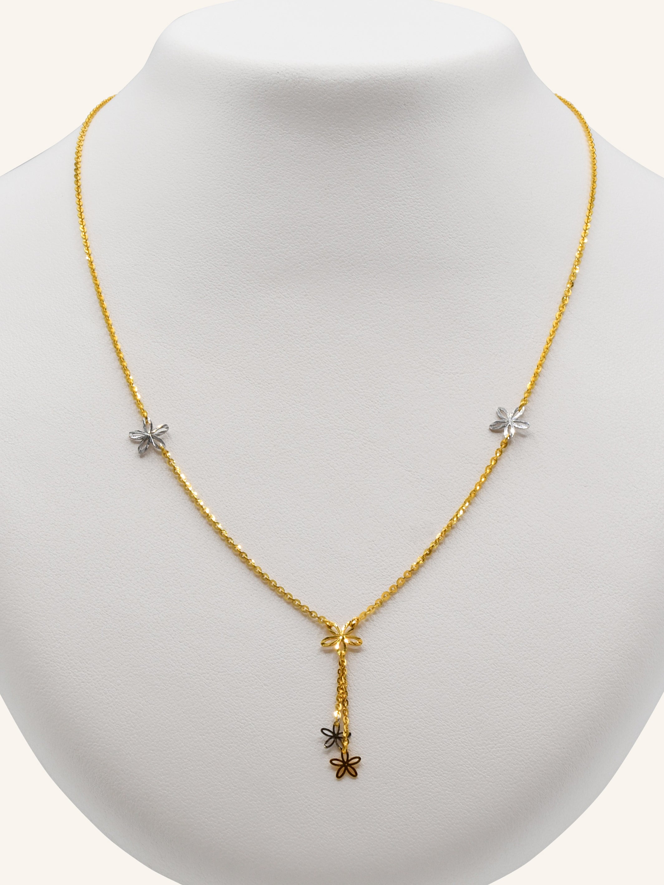 22ct Gold Two Tone Fancy Chain - Roop Darshan