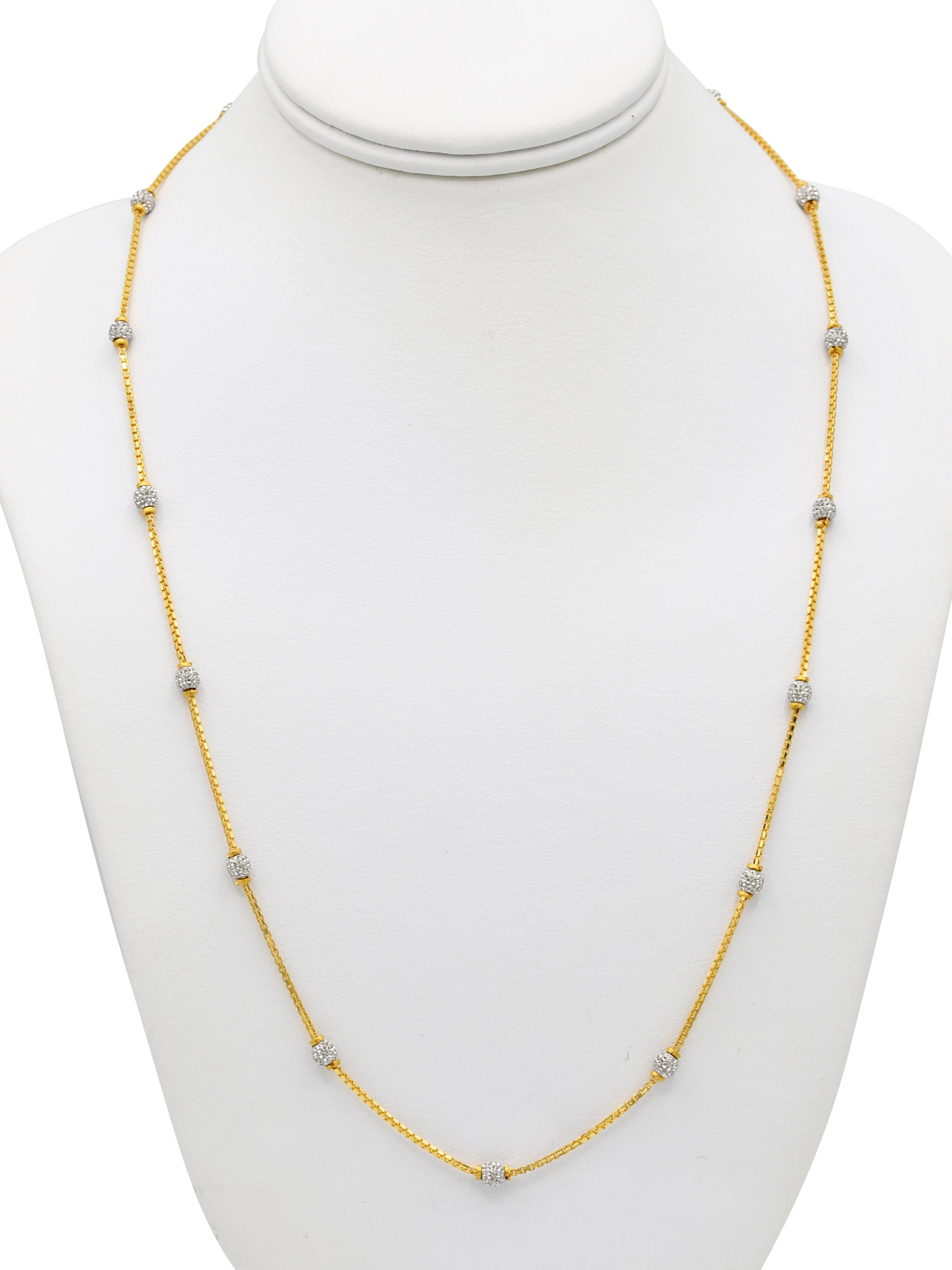 22ct Gold Two Tone Ball Fancy Chain