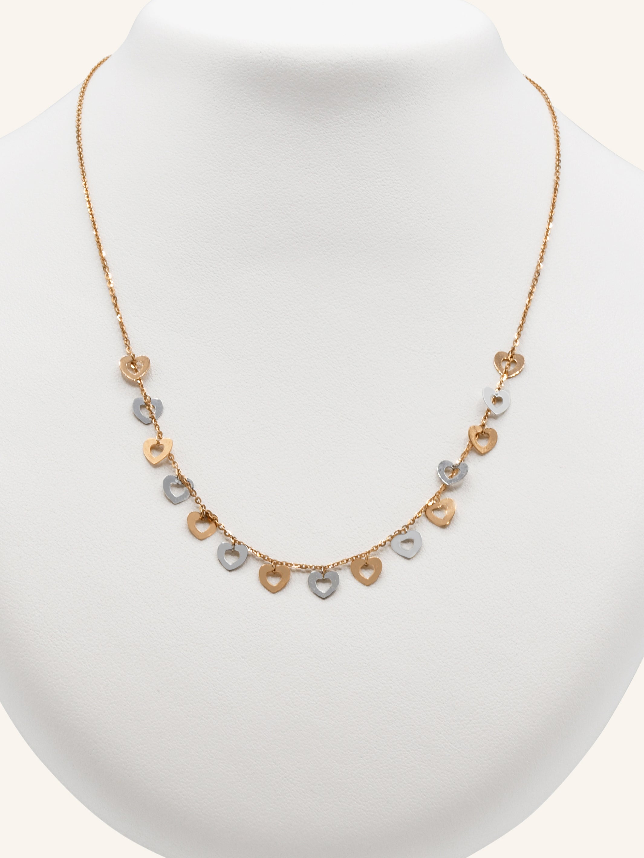 18ct Rose Gold Heart Fancy Chain - Roop Darshan