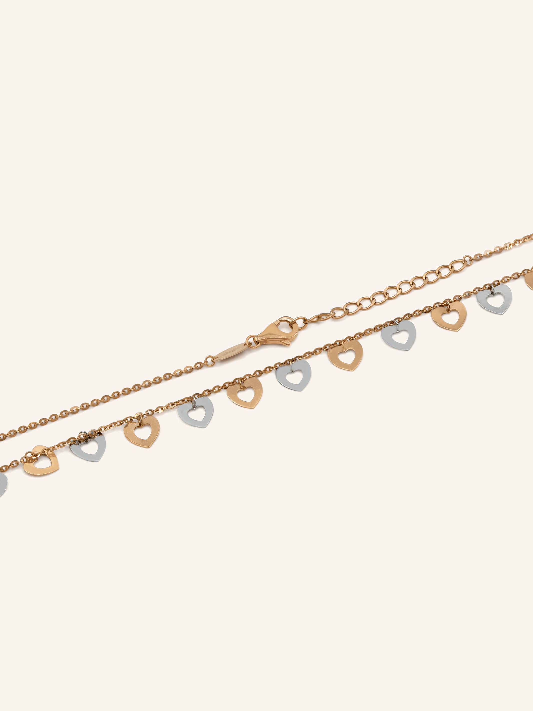 18ct Rose Gold Heart Fancy Chain - Roop Darshan