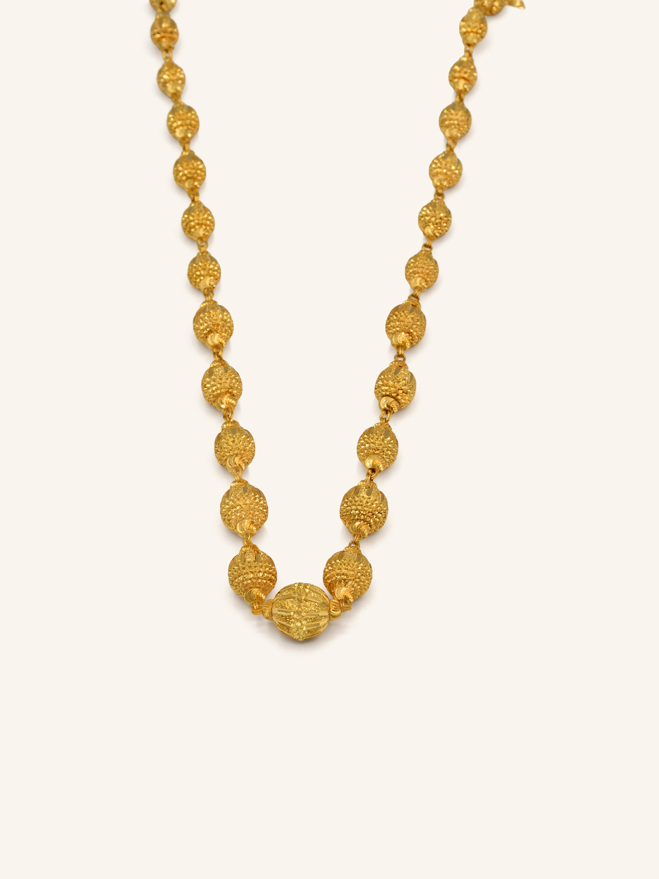 22Ct Gold Ball Long Fancy Chain - Roop Darshan
