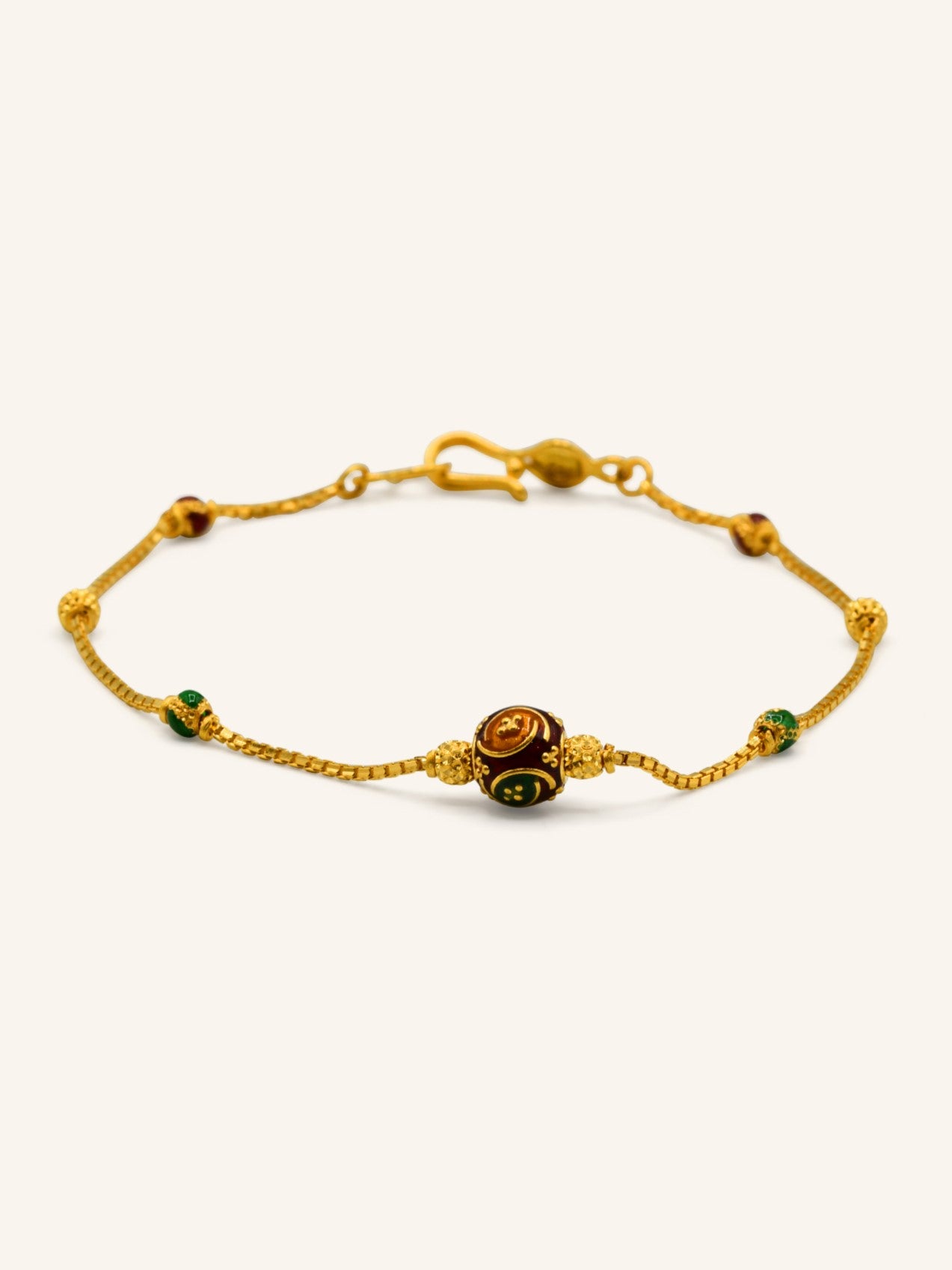 22ct Gold Minakari Ball Bracelet - Roop Darshan
