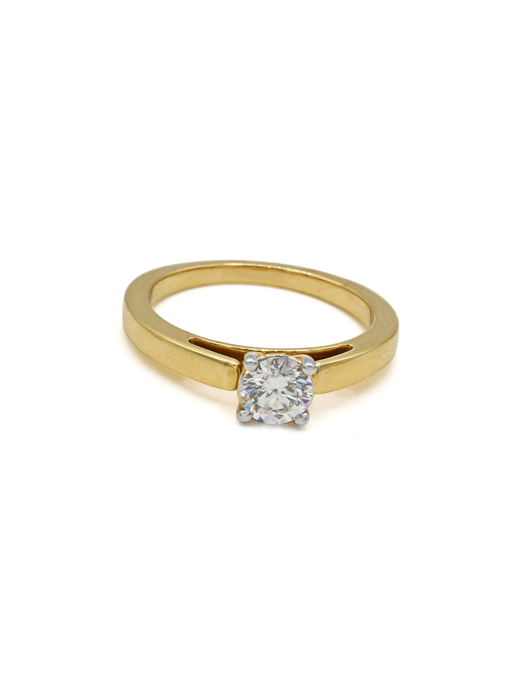 18ct Gold Diamond Ladies Ring 0.50ct 1 Dia - Roop Darshan
