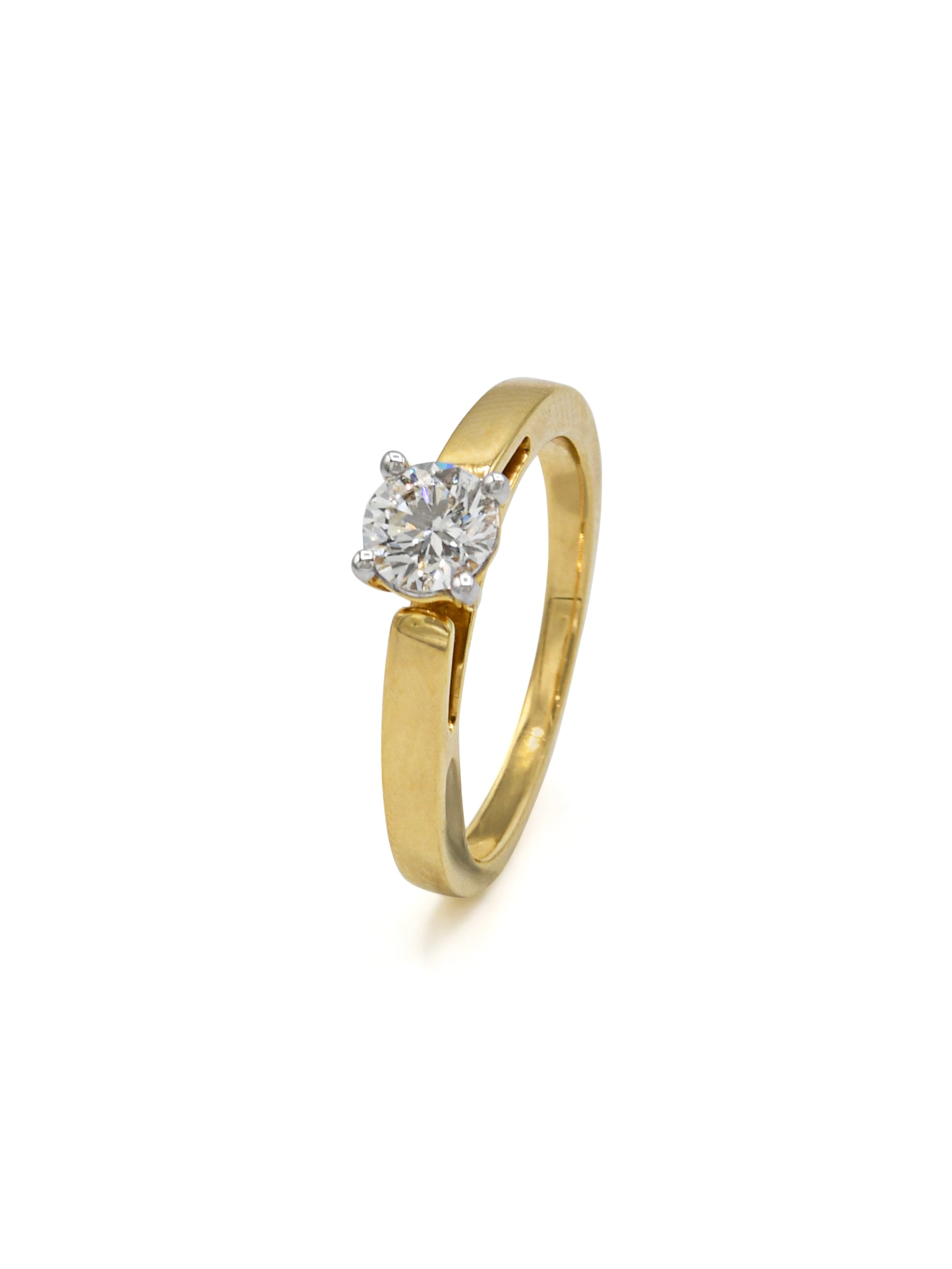 18ct Gold Diamond Ladies Ring 0.50ct 1 Dia - Roop Darshan