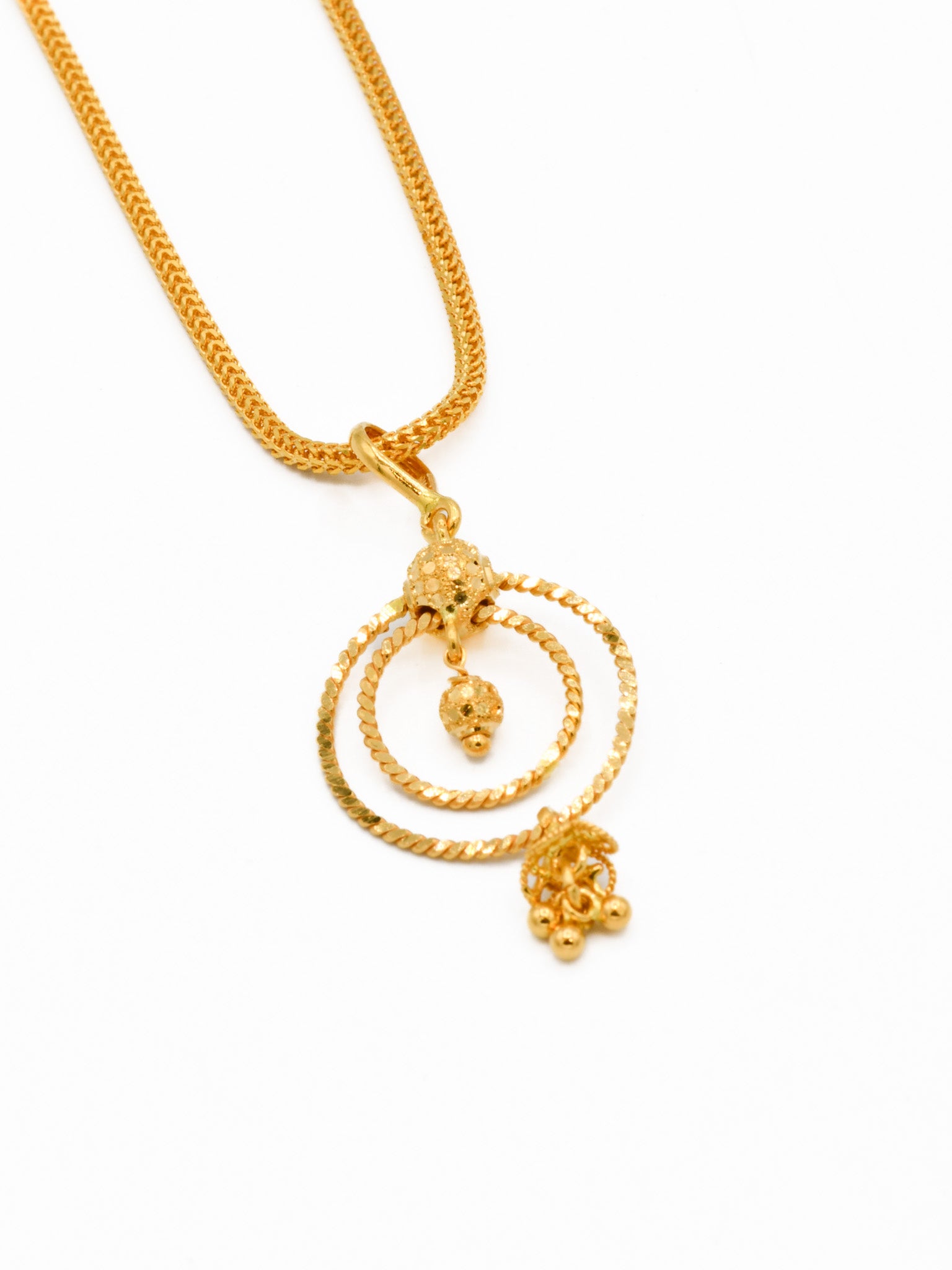 22ct Gold Pendant Earrings Set - Roop Darshan