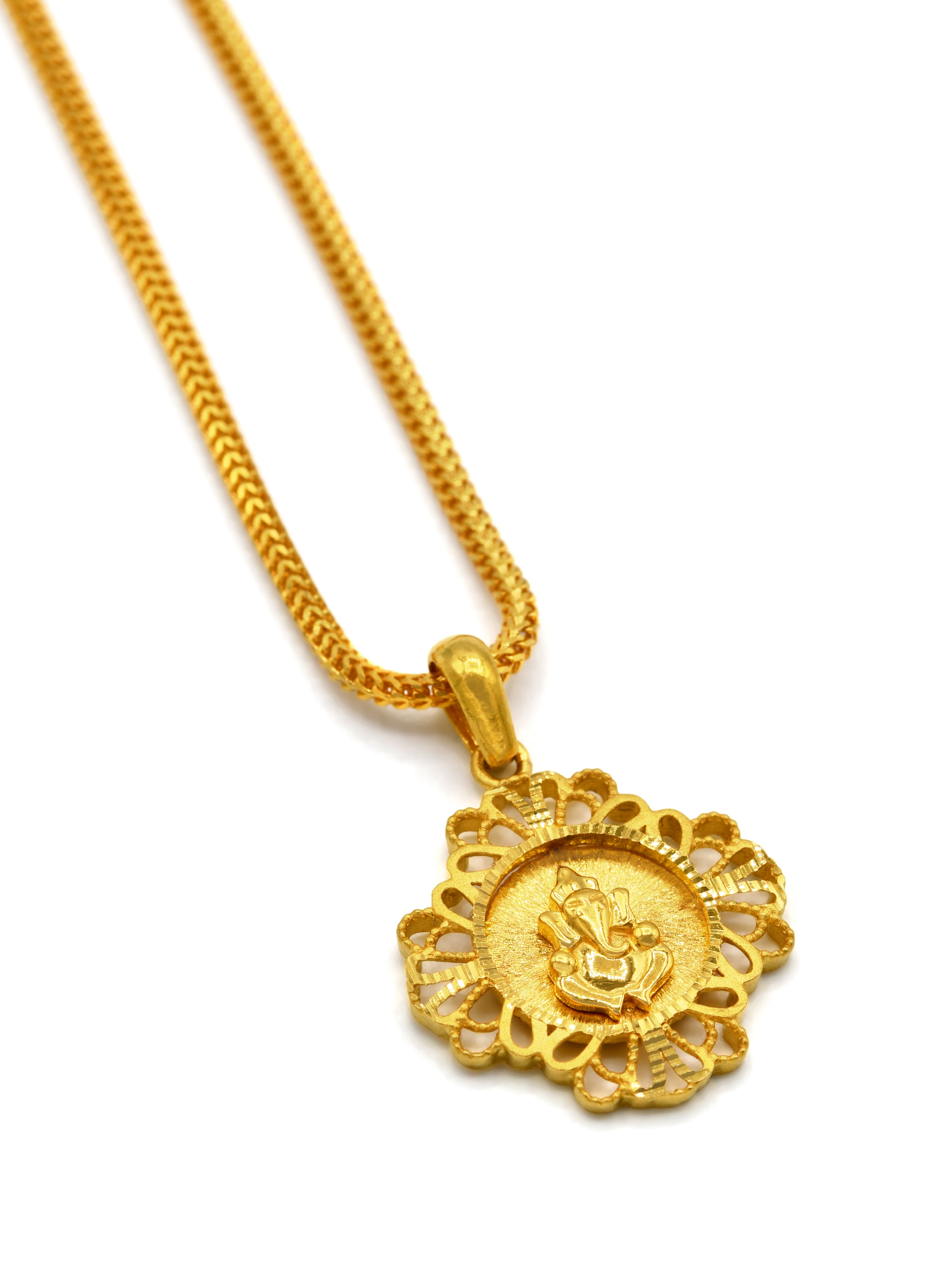 22ct Gold Ganesh Pendant - Roop Darshan