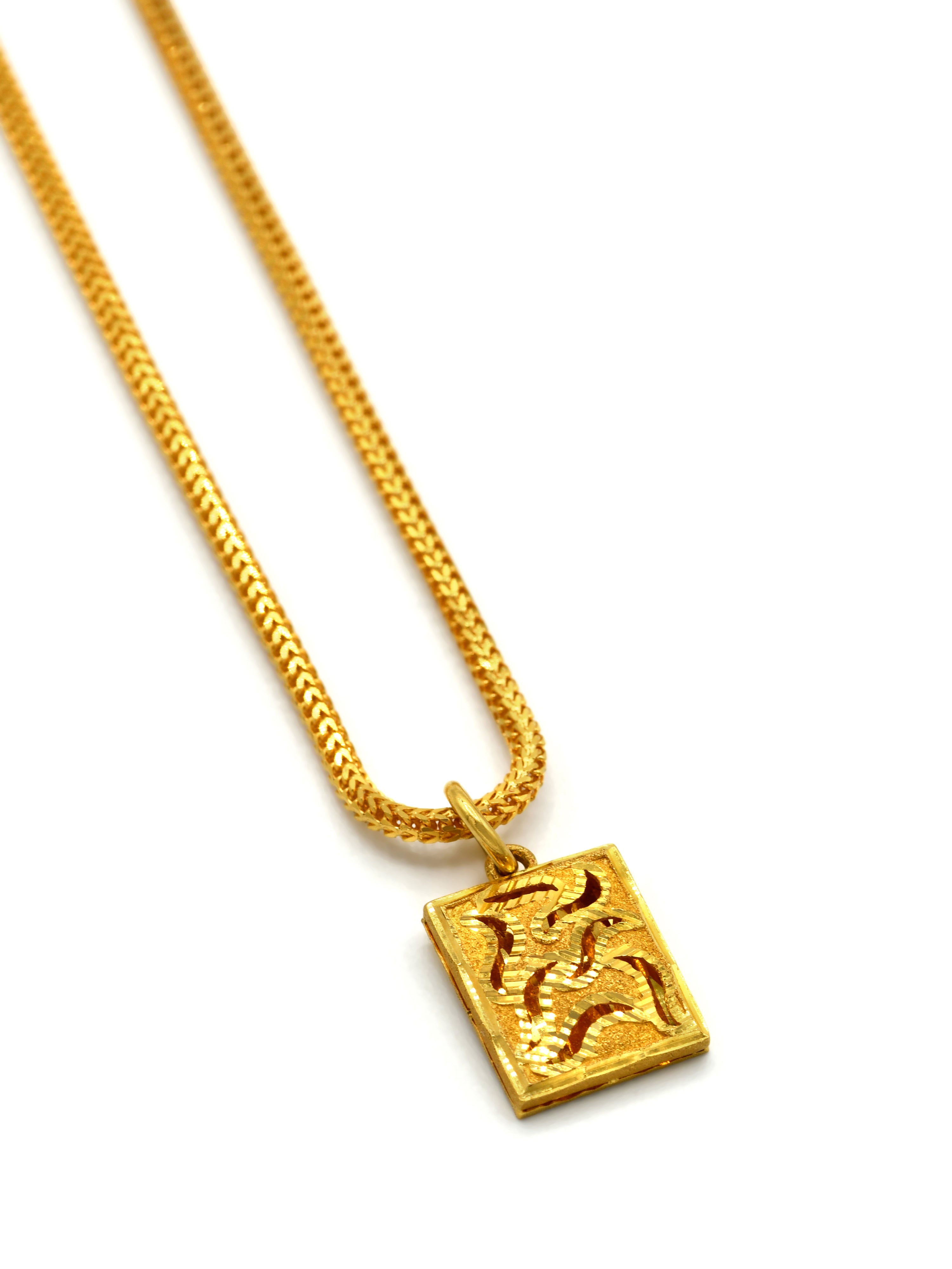 22ct Gold Rectangle Pendant - Roop Darshan