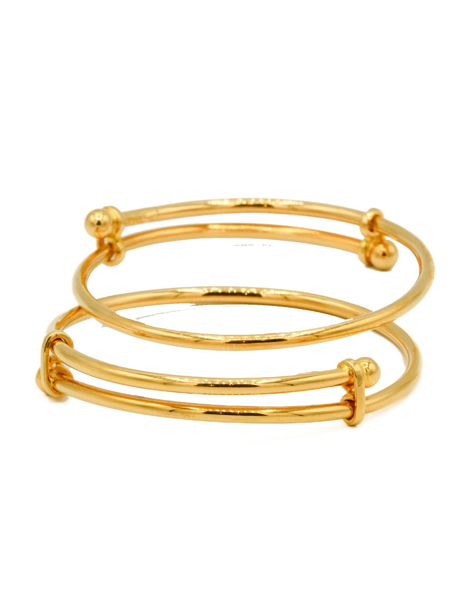22ct Gold Adjustable Pair Baby Bangle - Roop Darshan