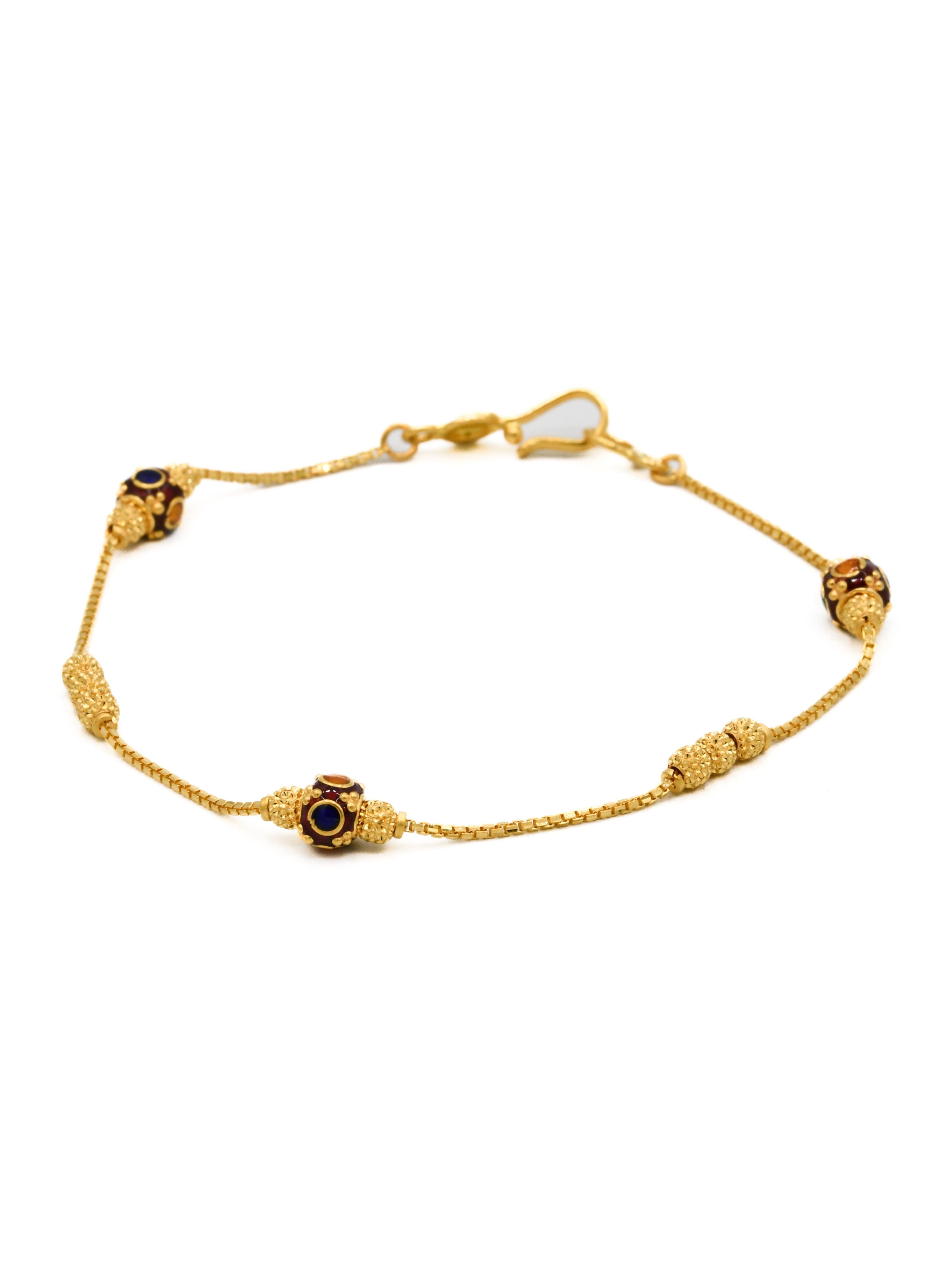 22ct Gold Minakari Ball Ladies Bracelet - Roop Darshan