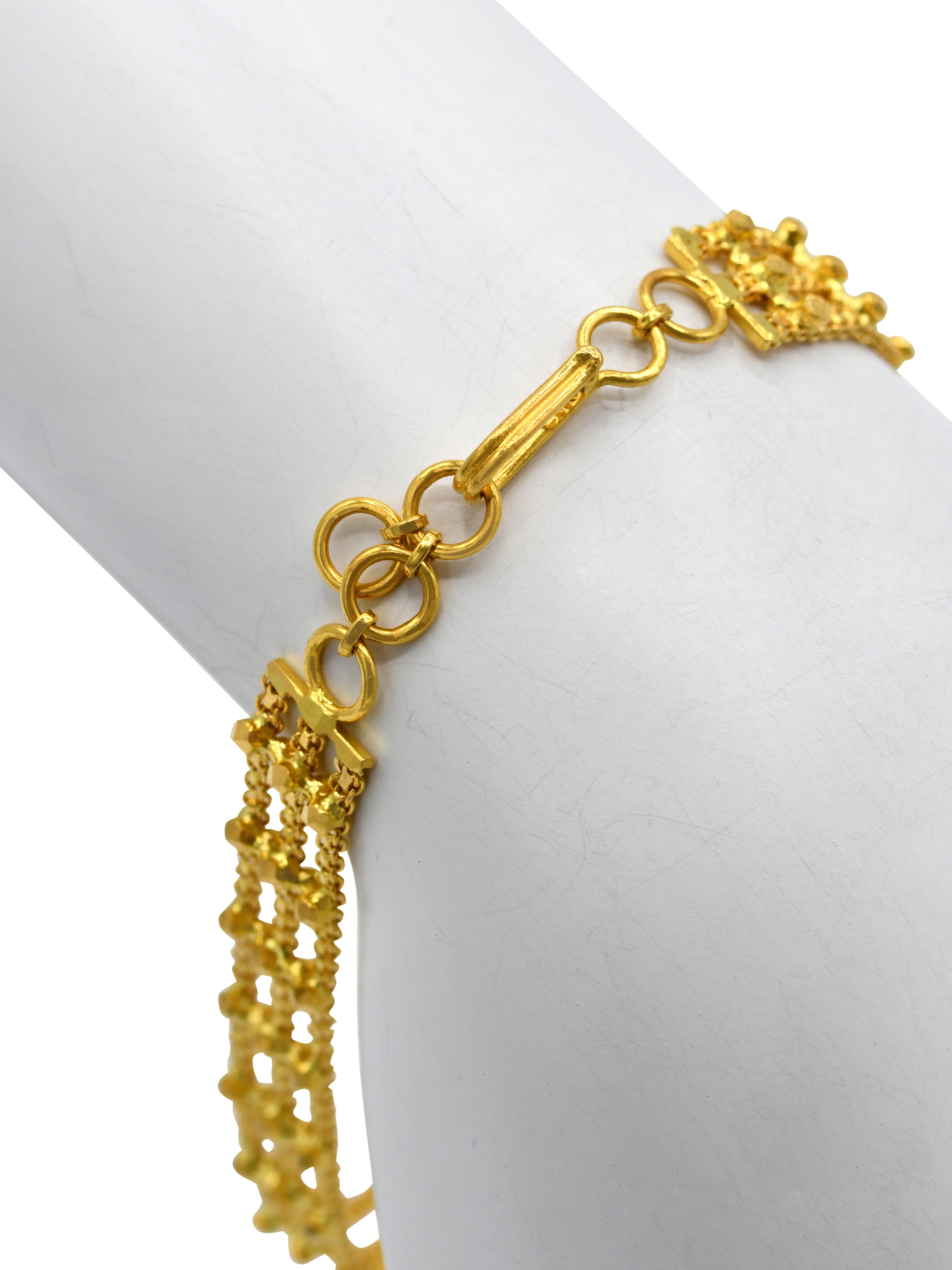 22ct Gold 3 Row Ladies Bracelet - Roop Darshan