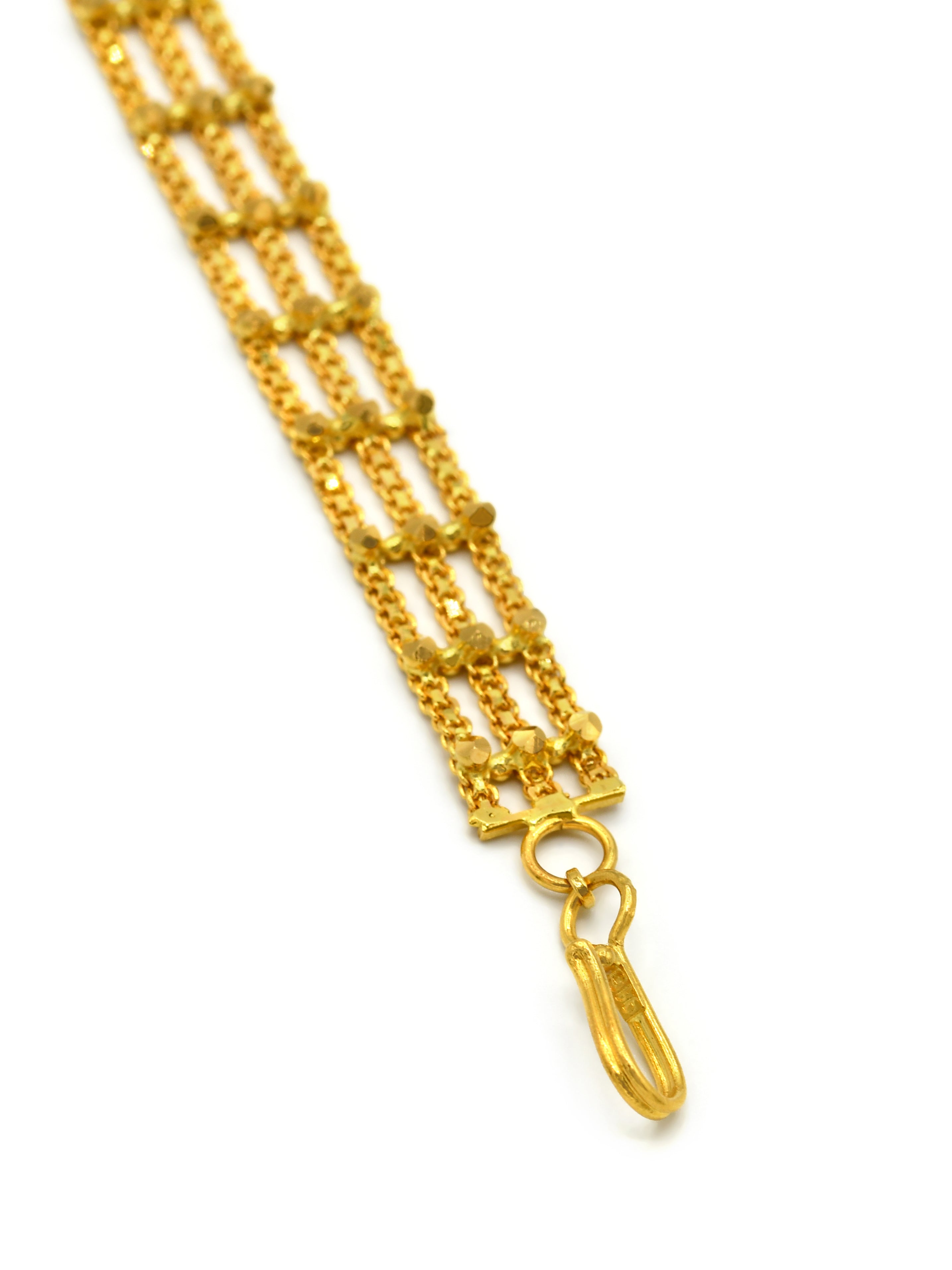 22ct Gold 3 Row Ladies Bracelet