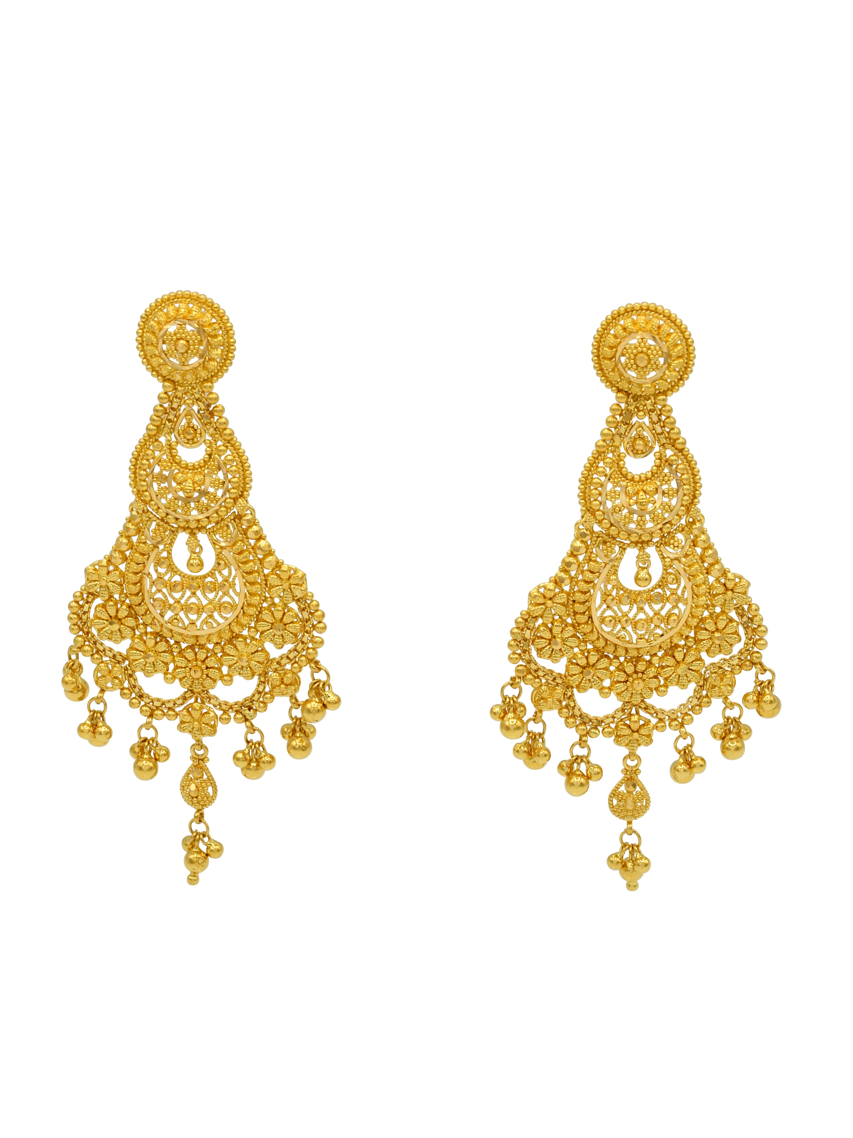 22ct Gold Long Necklace Set - Roop Darshan