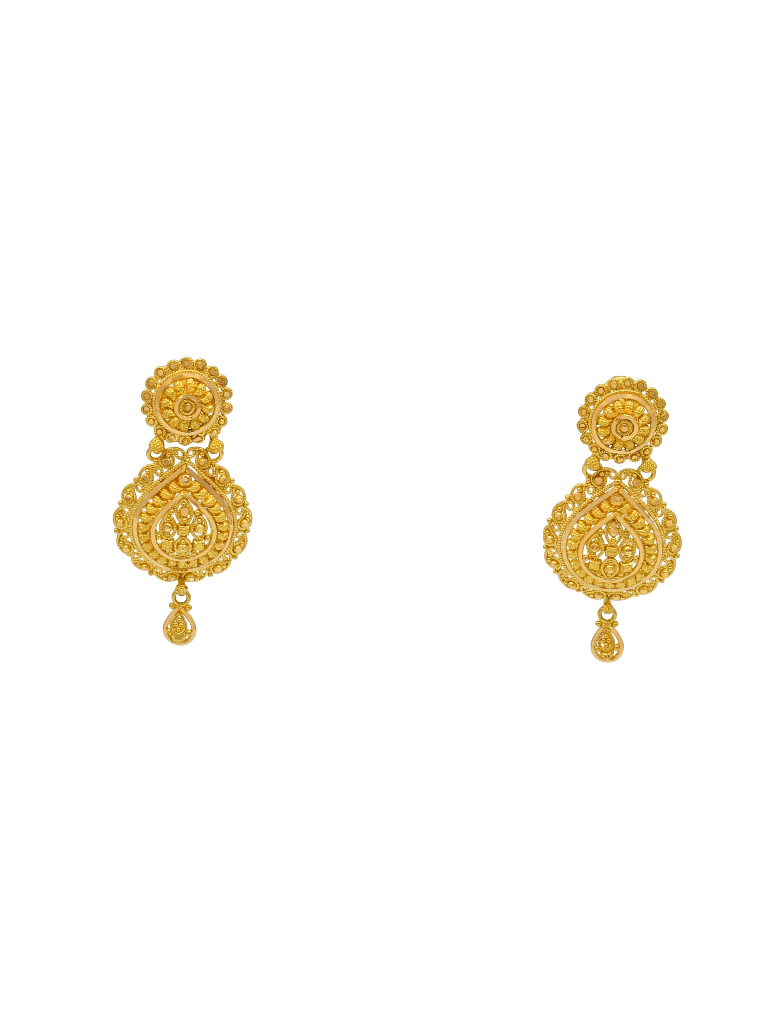 22ct Gold Long Necklace Set - Roop Darshan