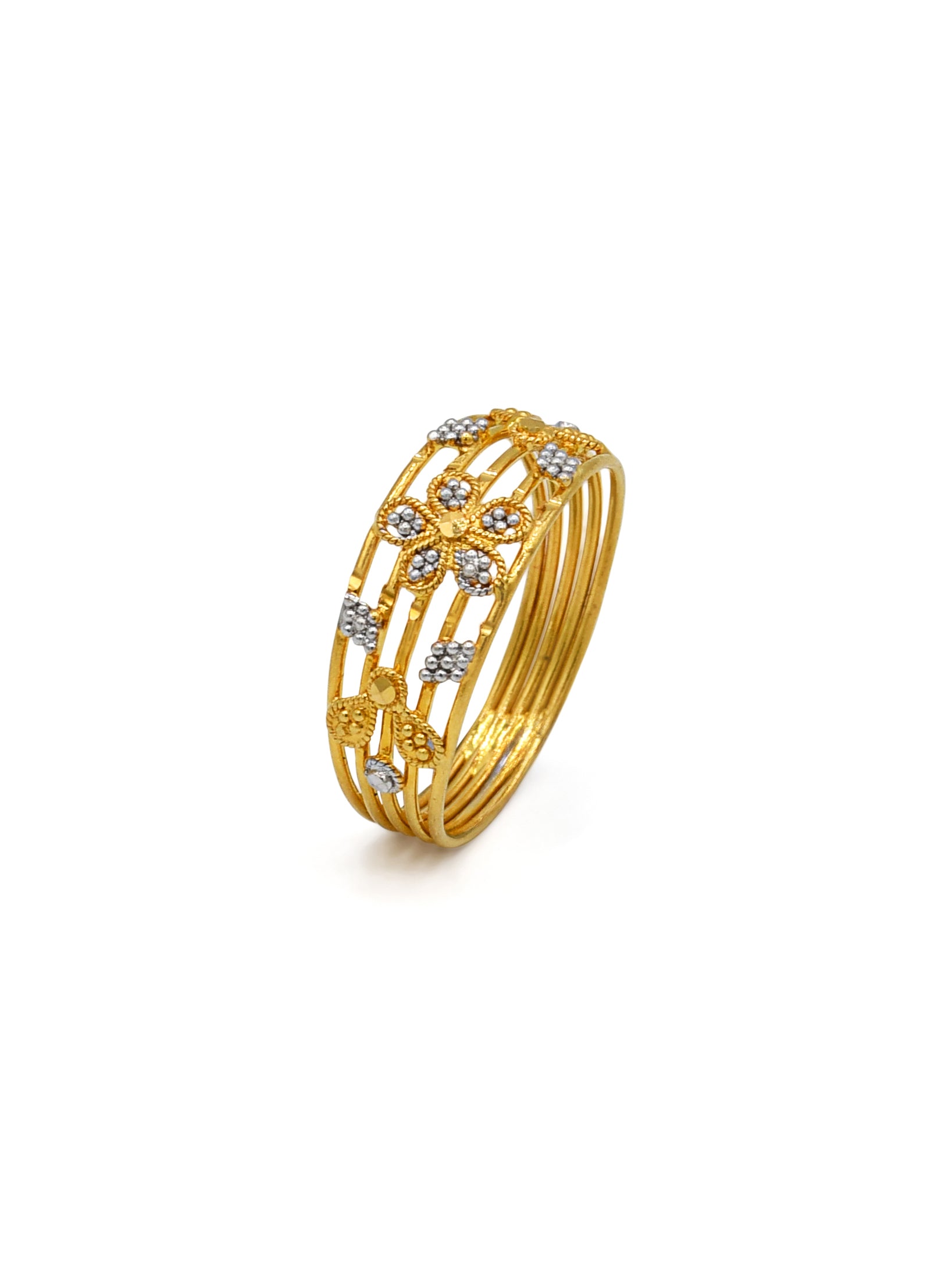 22ct Gold Two Tone Ladies Ring