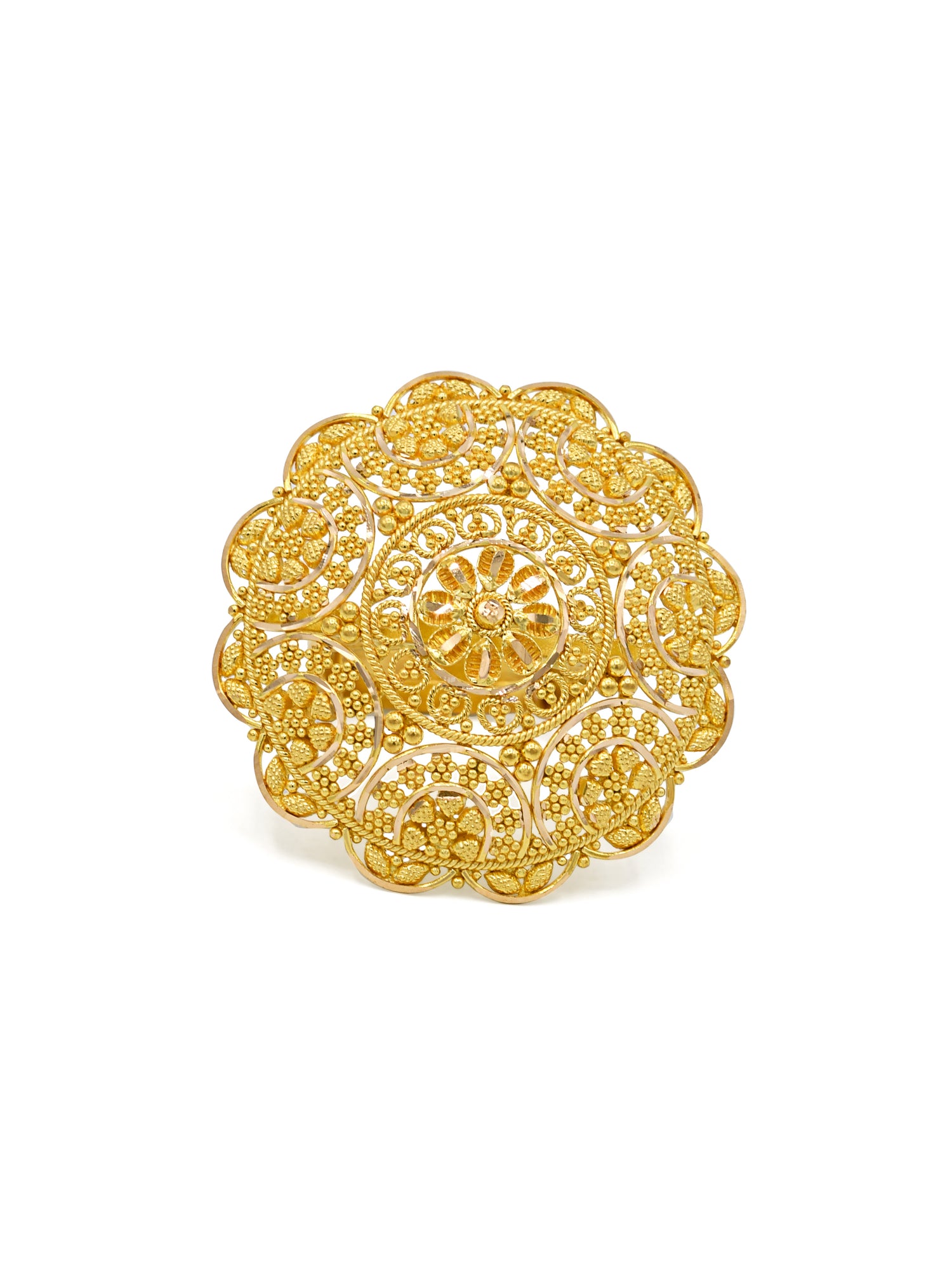 22ct Gold Round Top Adjustable Ring