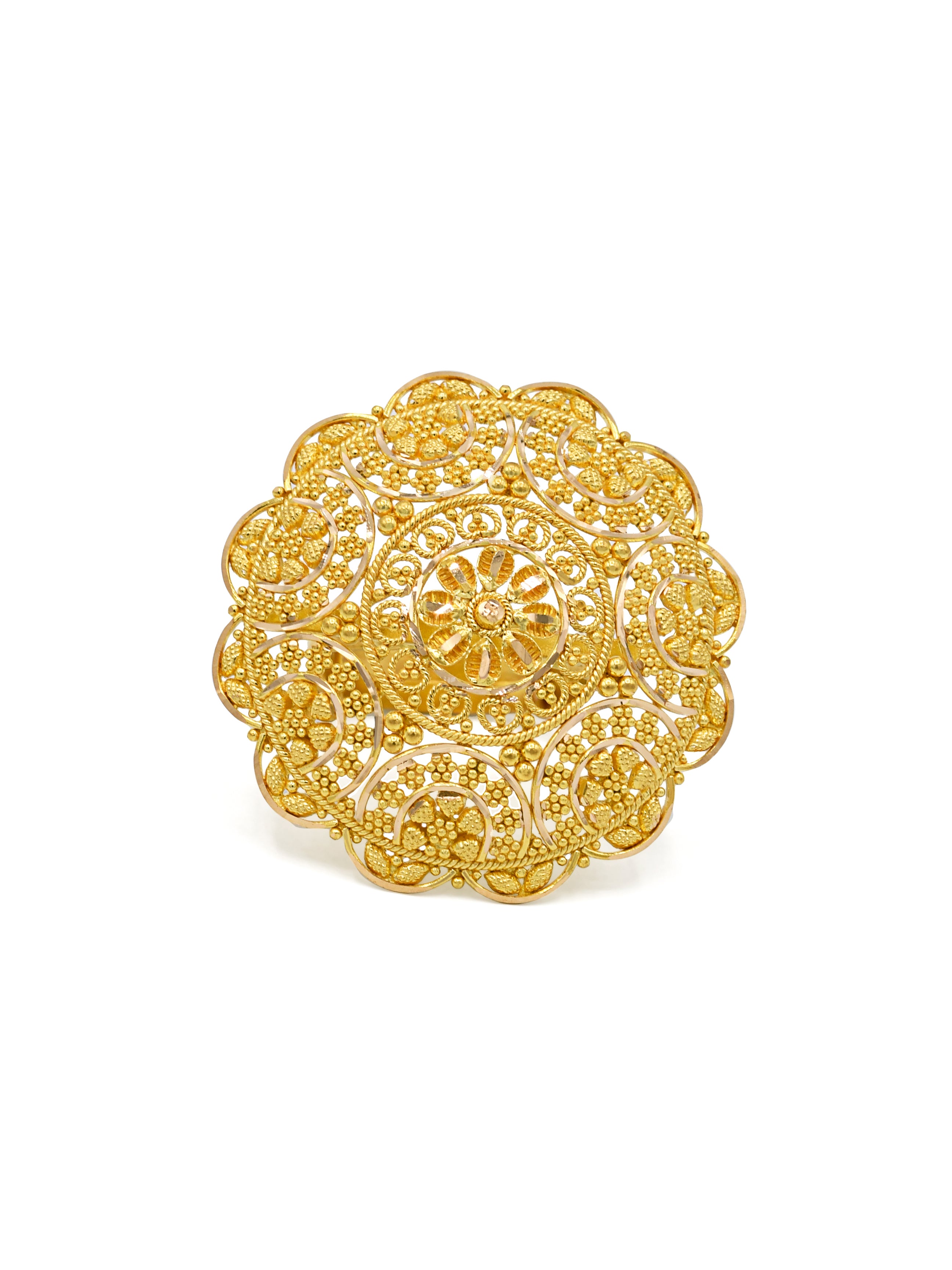 22ct Gold Round Top Adjustable Ring